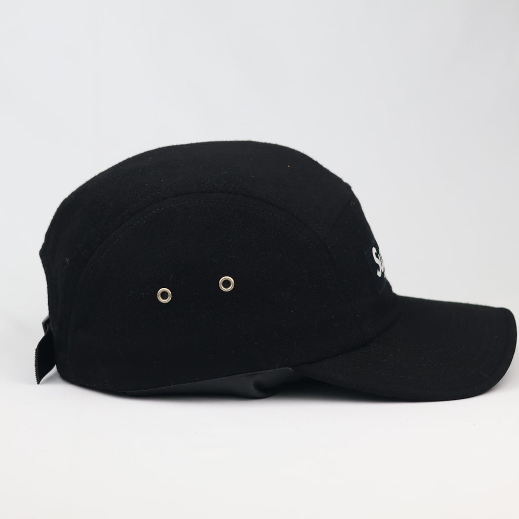 Supreme x Loro Piana Wool 5-Panel Camp Thrifted Cap - Black