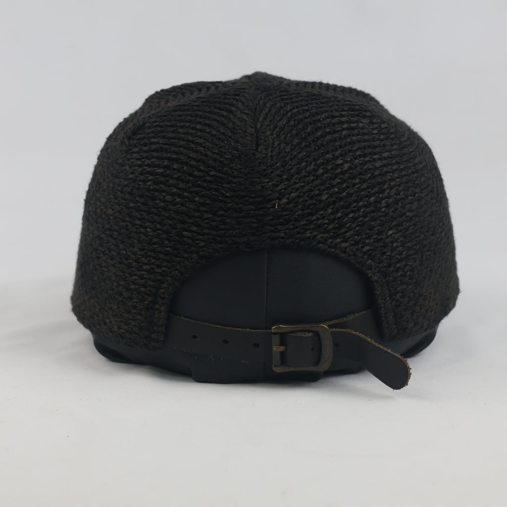 Thrifted Black Woven Straw Leather Buckle Cap (56-58 cm) | 10051