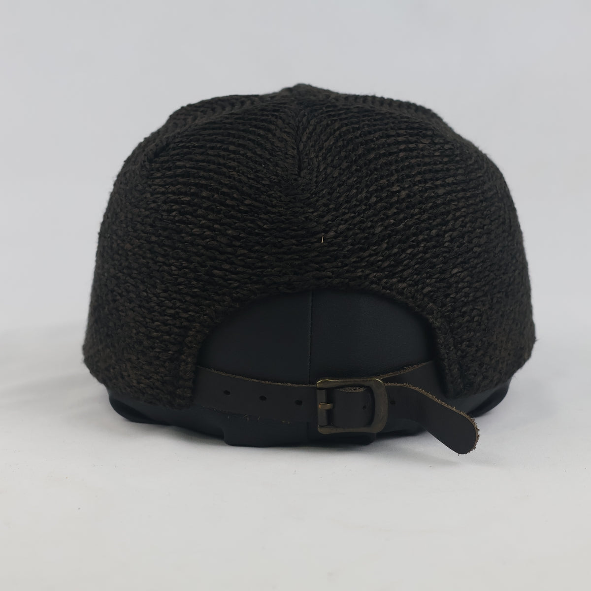 Thrifted Black Woven Straw Leather Buckle Cap (56-58 cm) | 10051