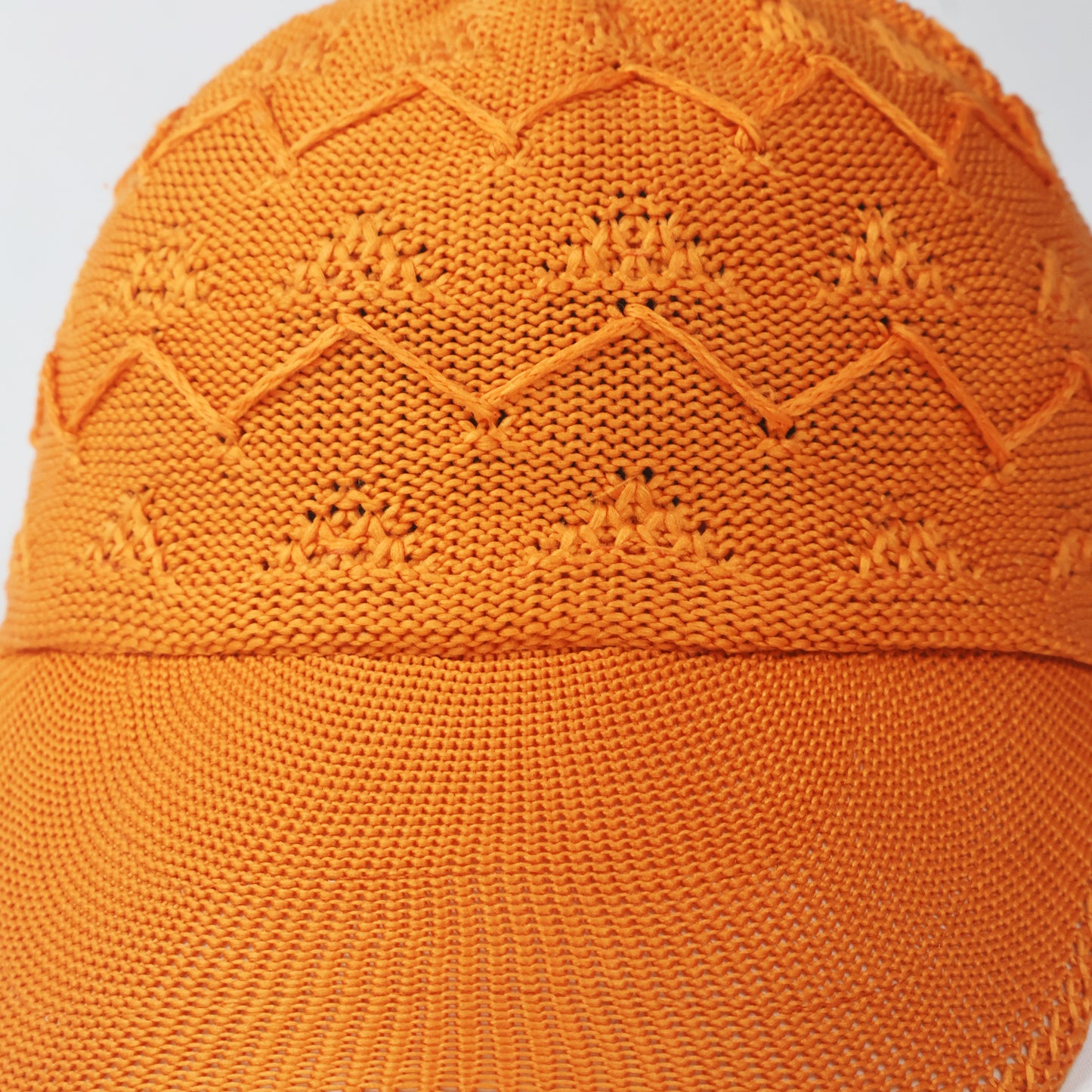 Orange Knitted Chevron Pattern Cap