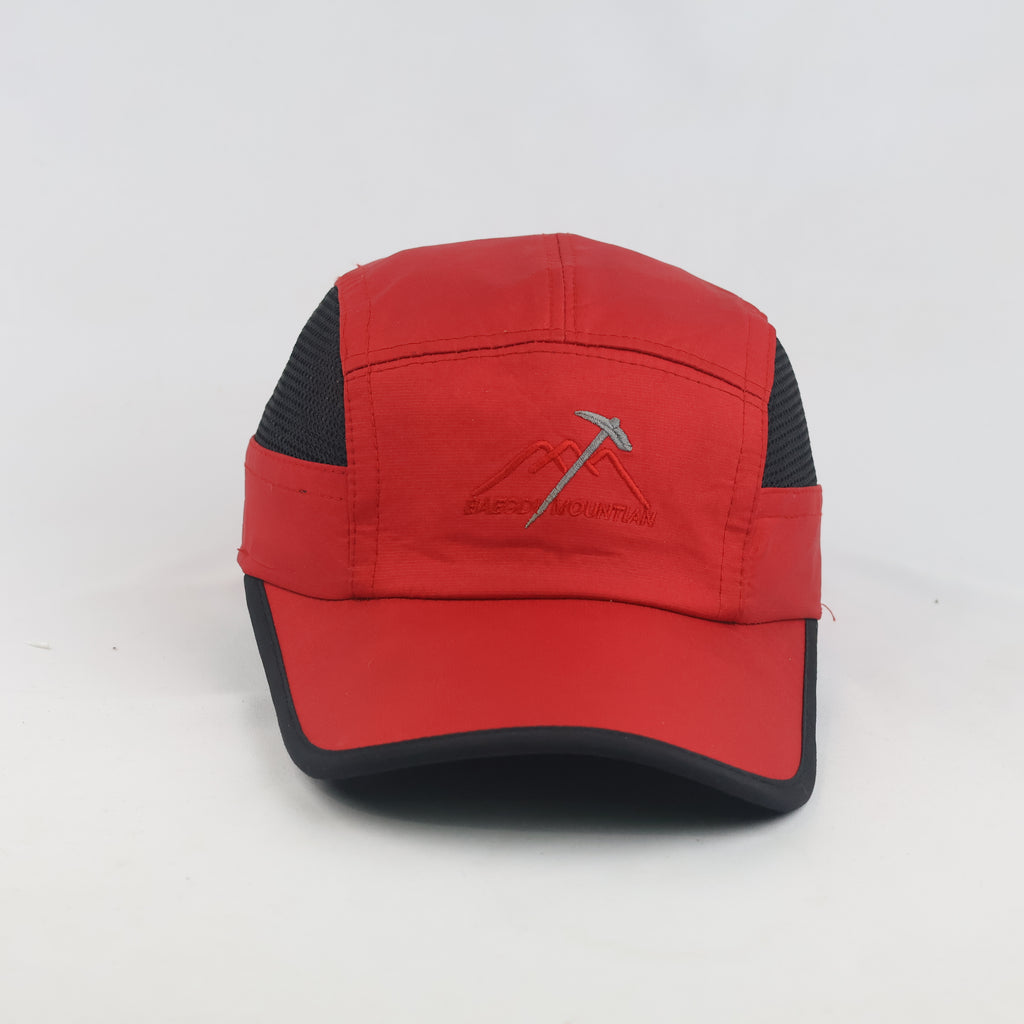 Thrifted Red Mesh Panel Hiking Running Lightweight Runner Cap (57-59 cm) | 10049