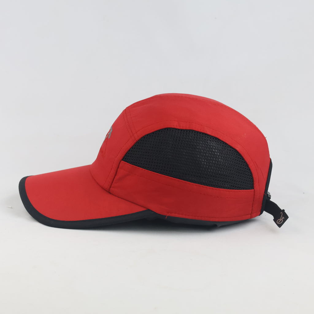 Thrifted Red Mesh Panel Hiking Running Lightweight Runner Cap (57-59 cm) | 10049