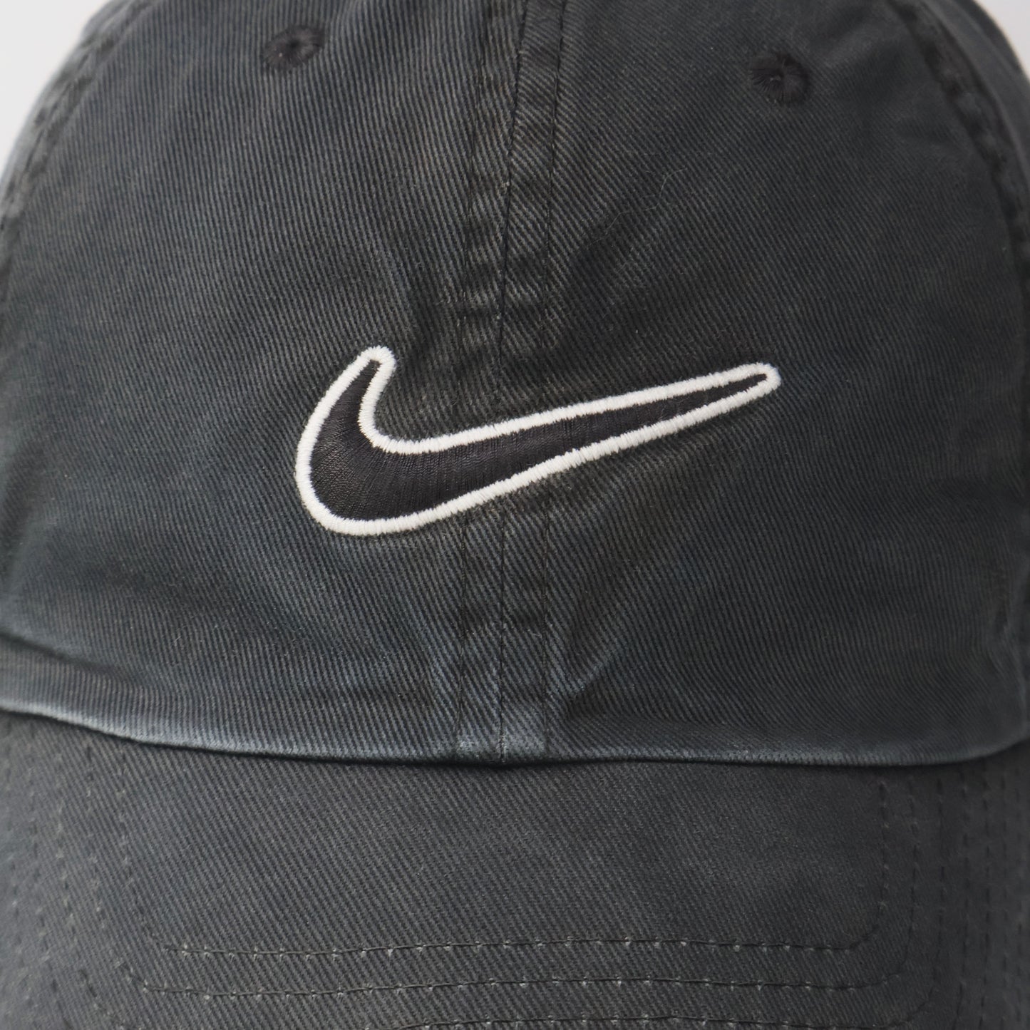 Nike Swoosh Distressed Dad Hat - Faded Black