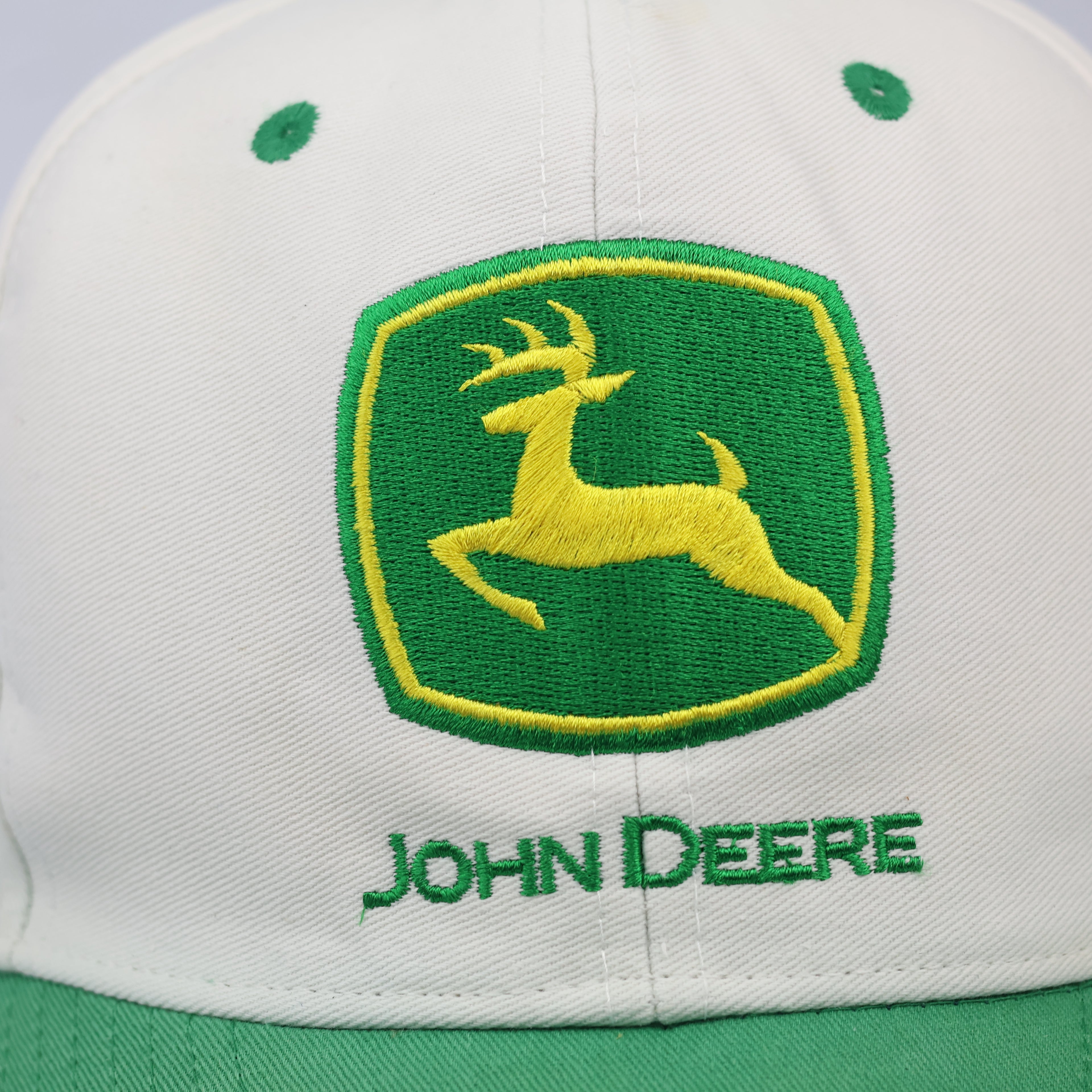 Authentic John Deere Embroidered Thrifted Cap – Classic Green Brim Snapback