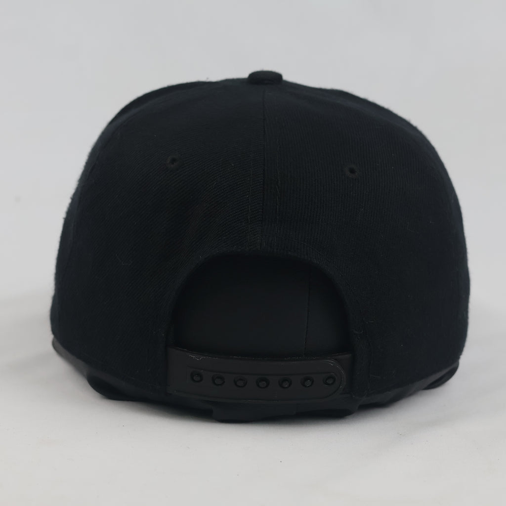 Thrifted YAGO Black & Red Brim Old English Graphic Snapback Hat | 10066