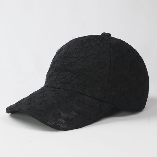 Black Floral Lace Baseball Cap