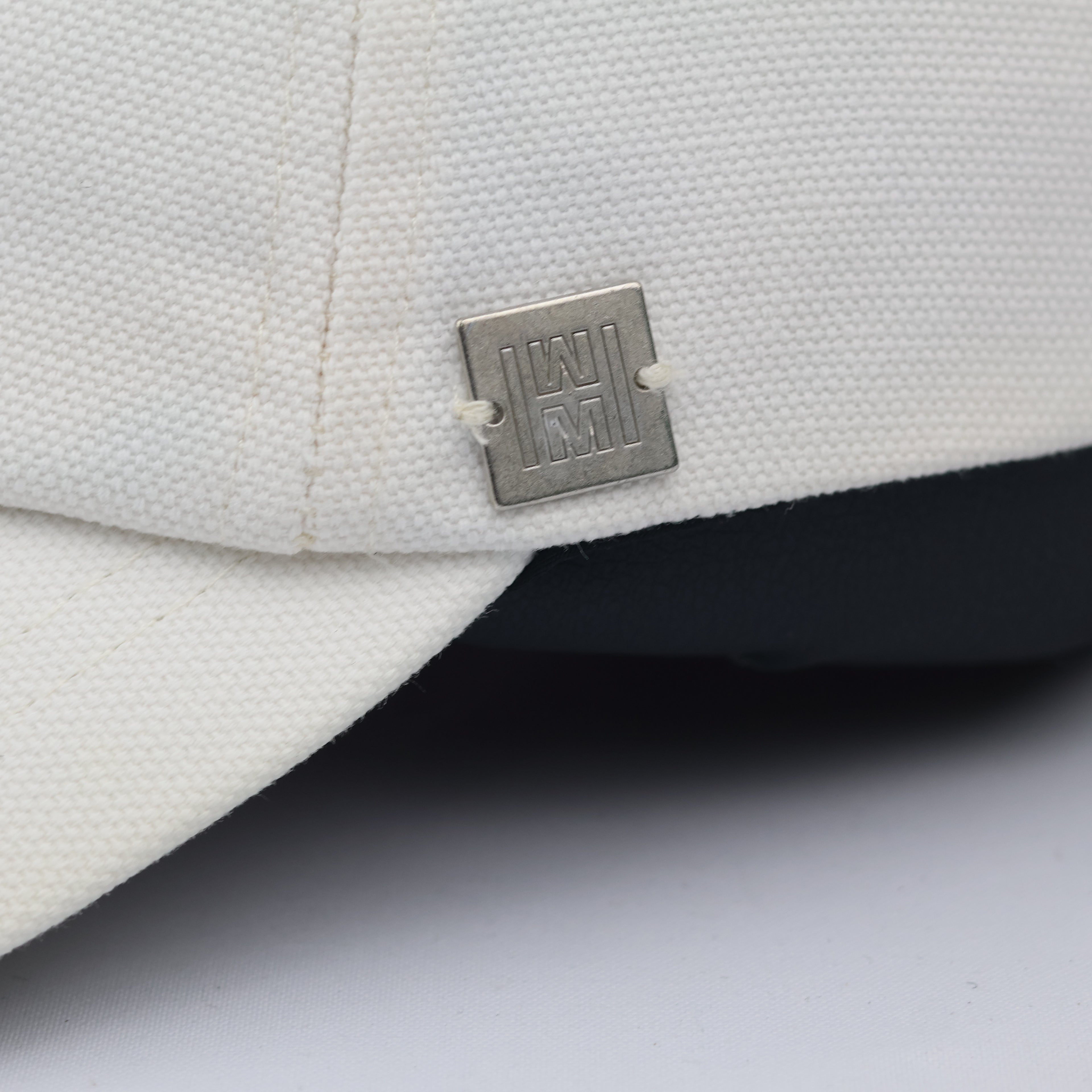 Premium H&M Off-White Dad Thrifted Hat with Square Metal Logo Detail