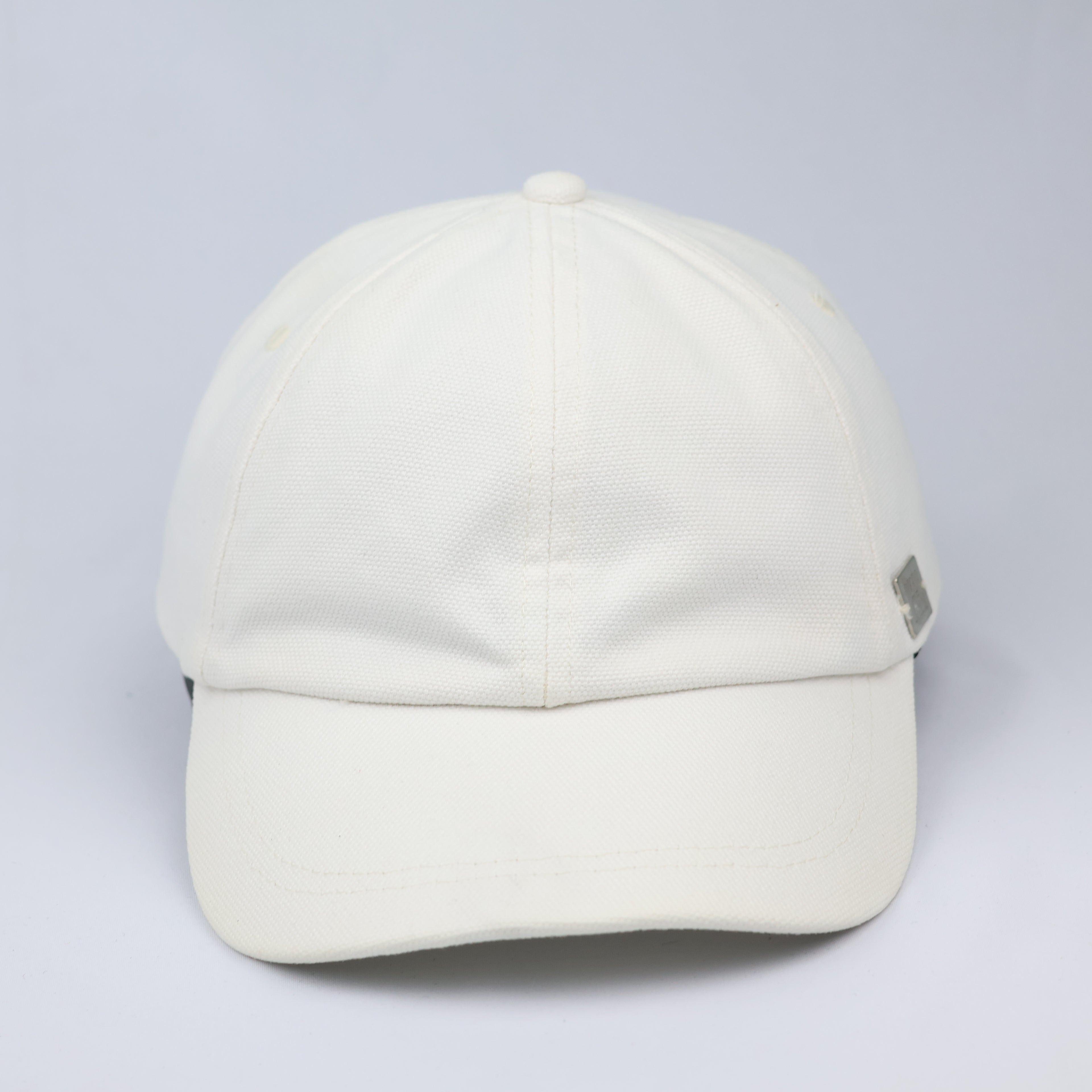 Premium H&M Off-White Dad Thrifted Hat with Square Metal Logo Detail