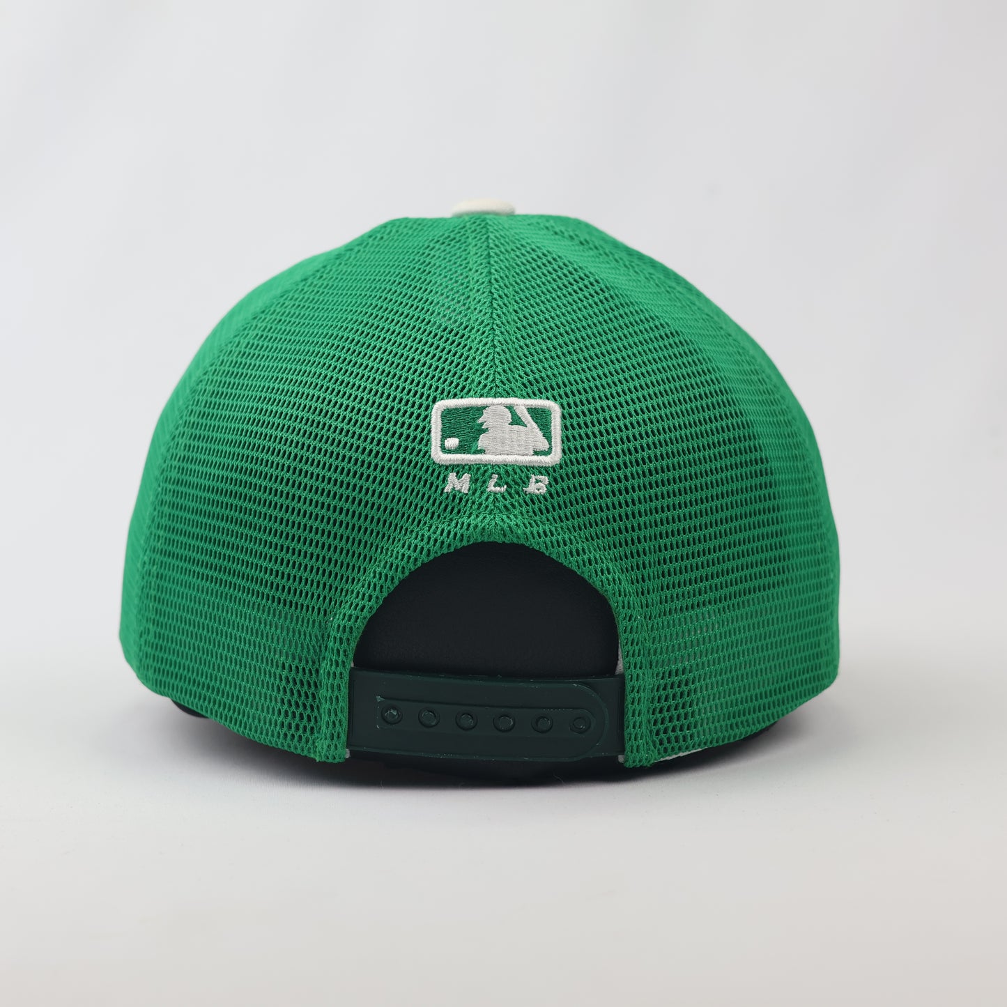 Vintage MLB Two-Tone Mesh Trucker Thrifted Cap with Embroidered "C"