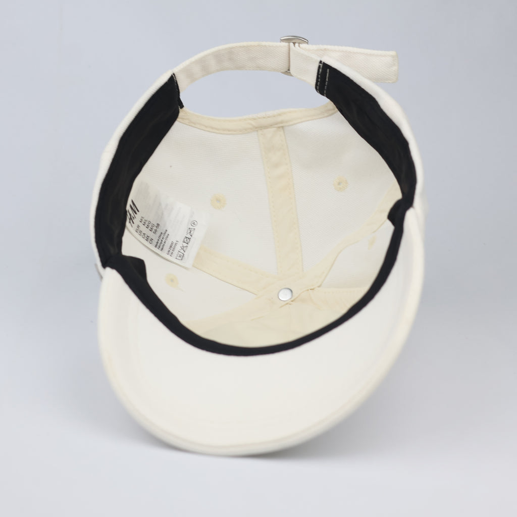 Premium H&M Off-White Dad Thrifted Hat with Square Metal Logo Detail