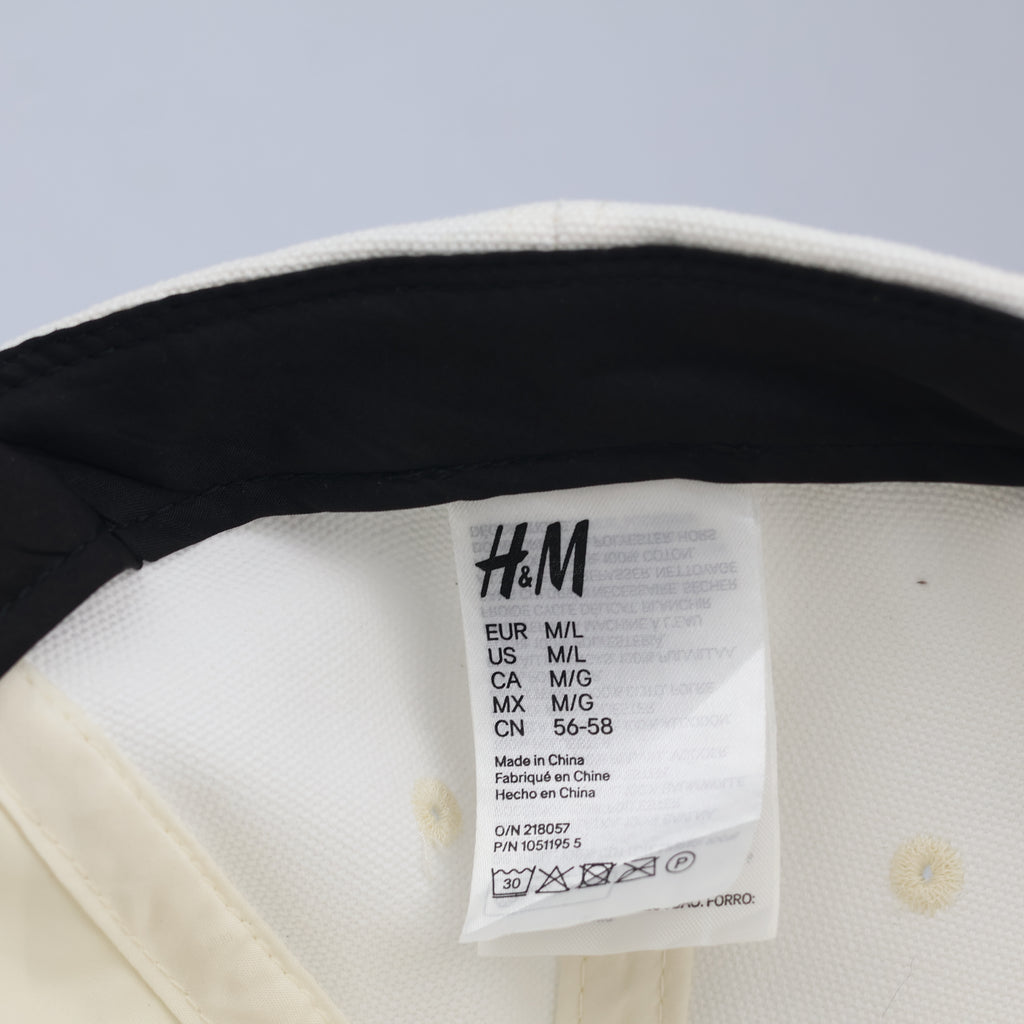 Premium H&M Off-White Dad Thrifted Hat with Square Metal Logo Detail