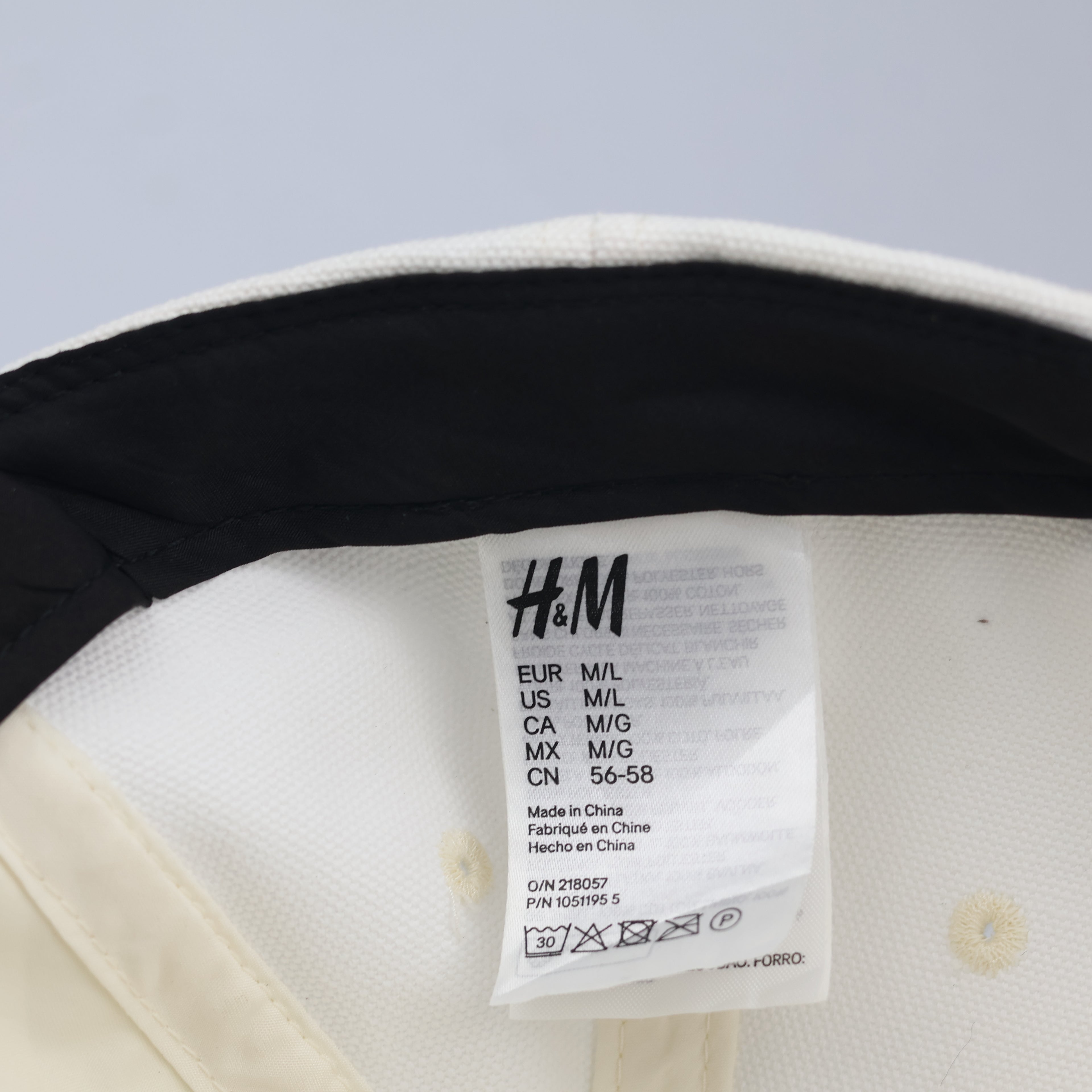 Premium H&M Off-White Dad Thrifted Hat with Square Metal Logo Detail