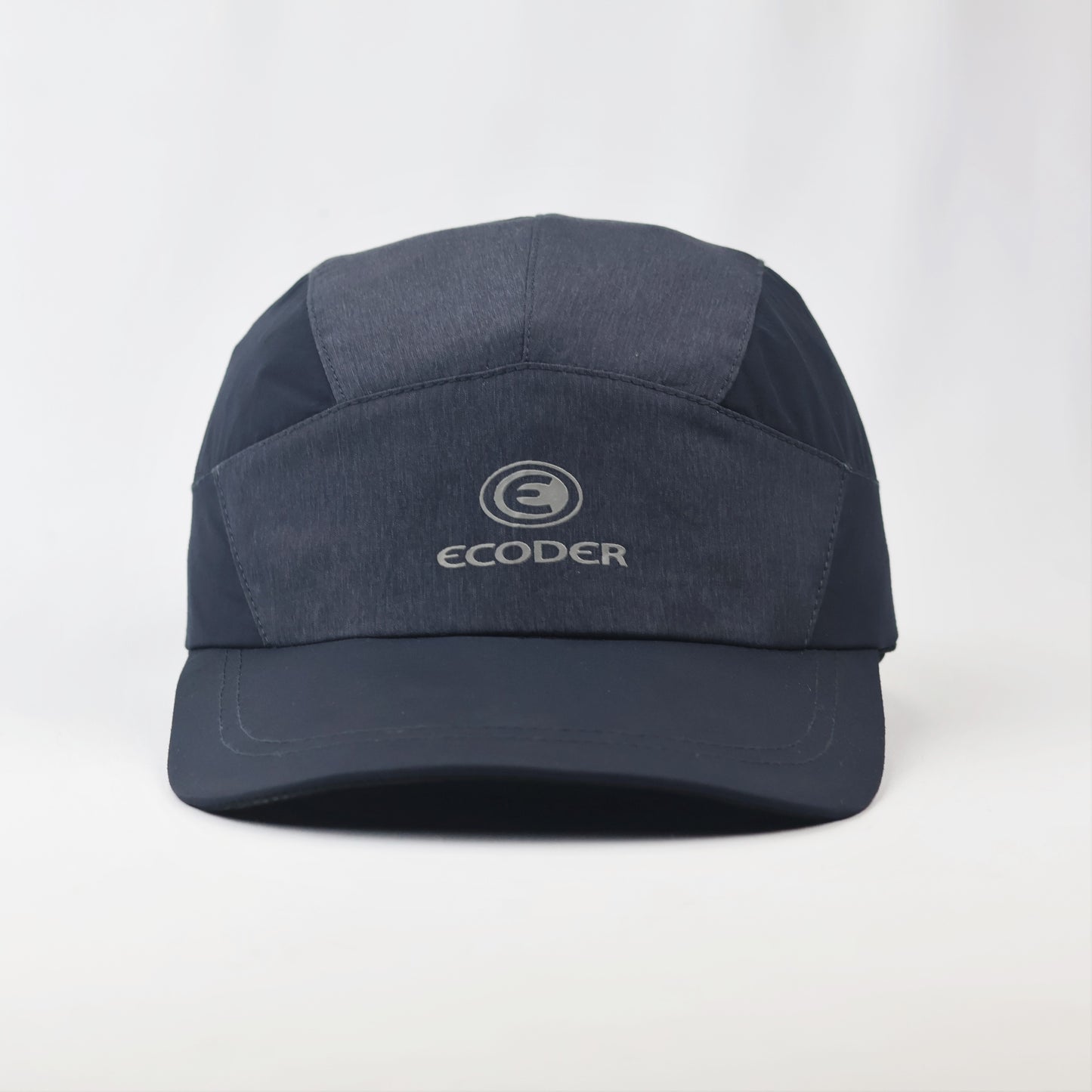 ECODER Korea 5-Panel Outdoor Camper Thrifted Cap - Navy Blue & Tan