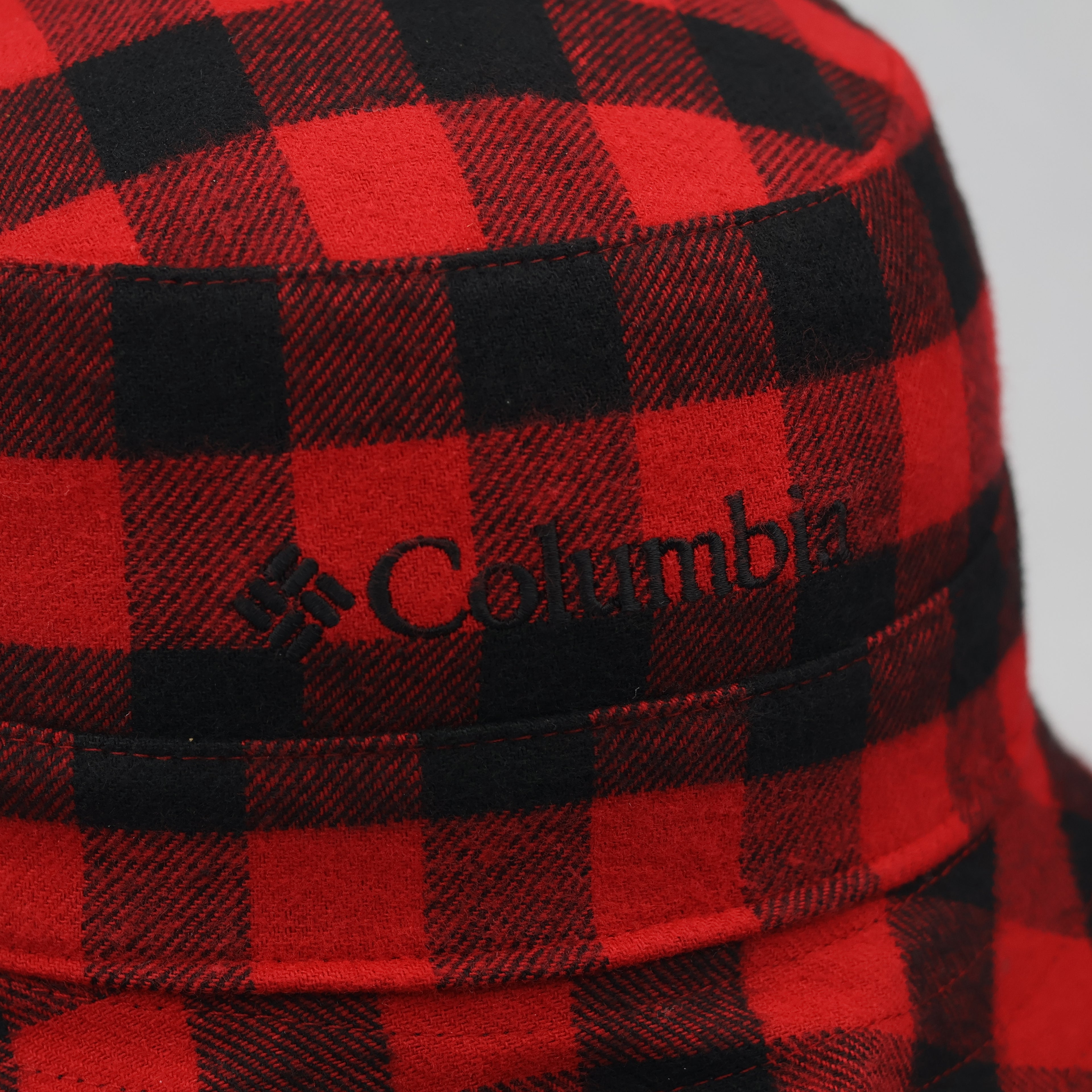 Columbia Reversible thick cotton Bucket Hat – Red Buffalo Plaid & Black