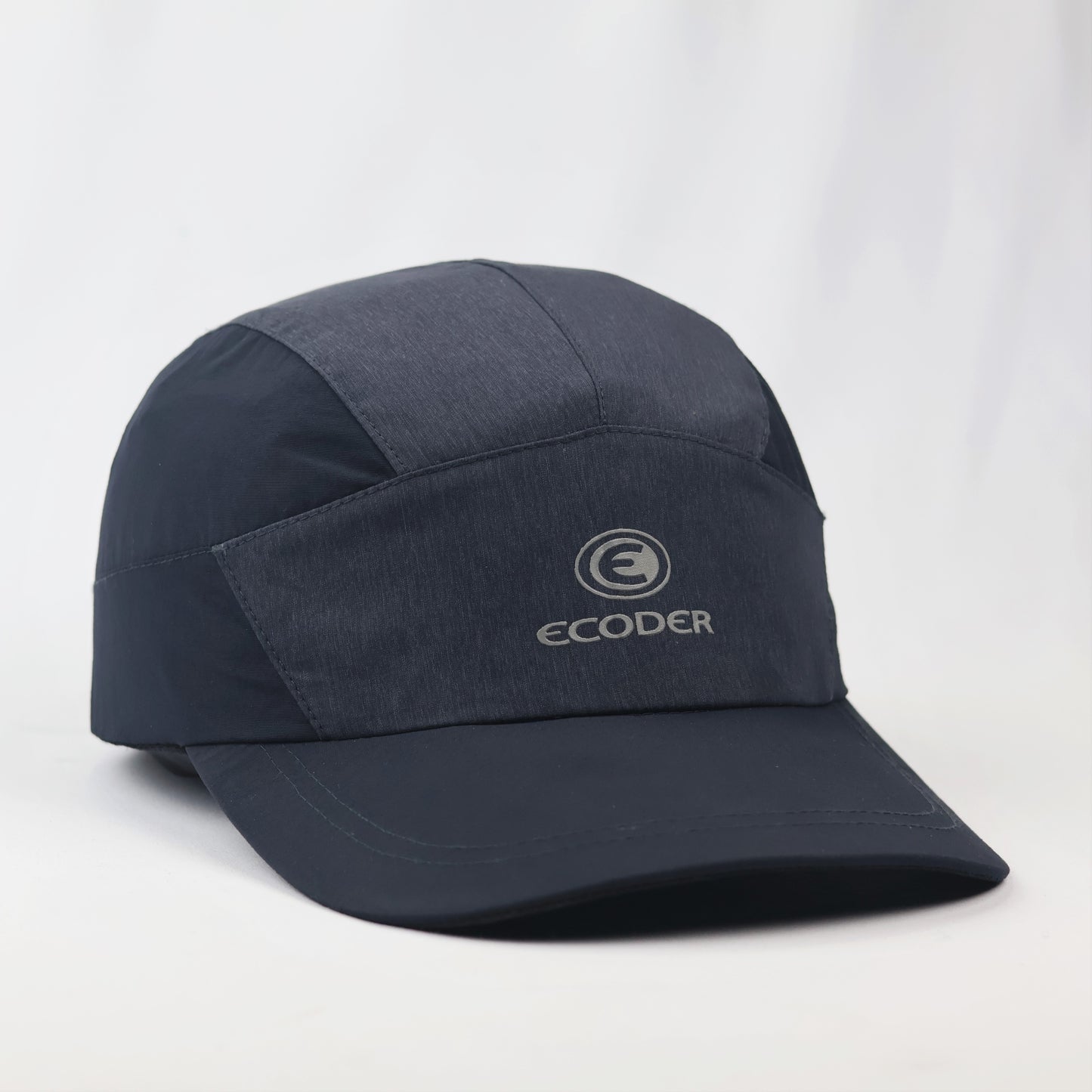 ECODER Korea 5-Panel Outdoor Camper Thrifted Cap - Navy Blue & Tan