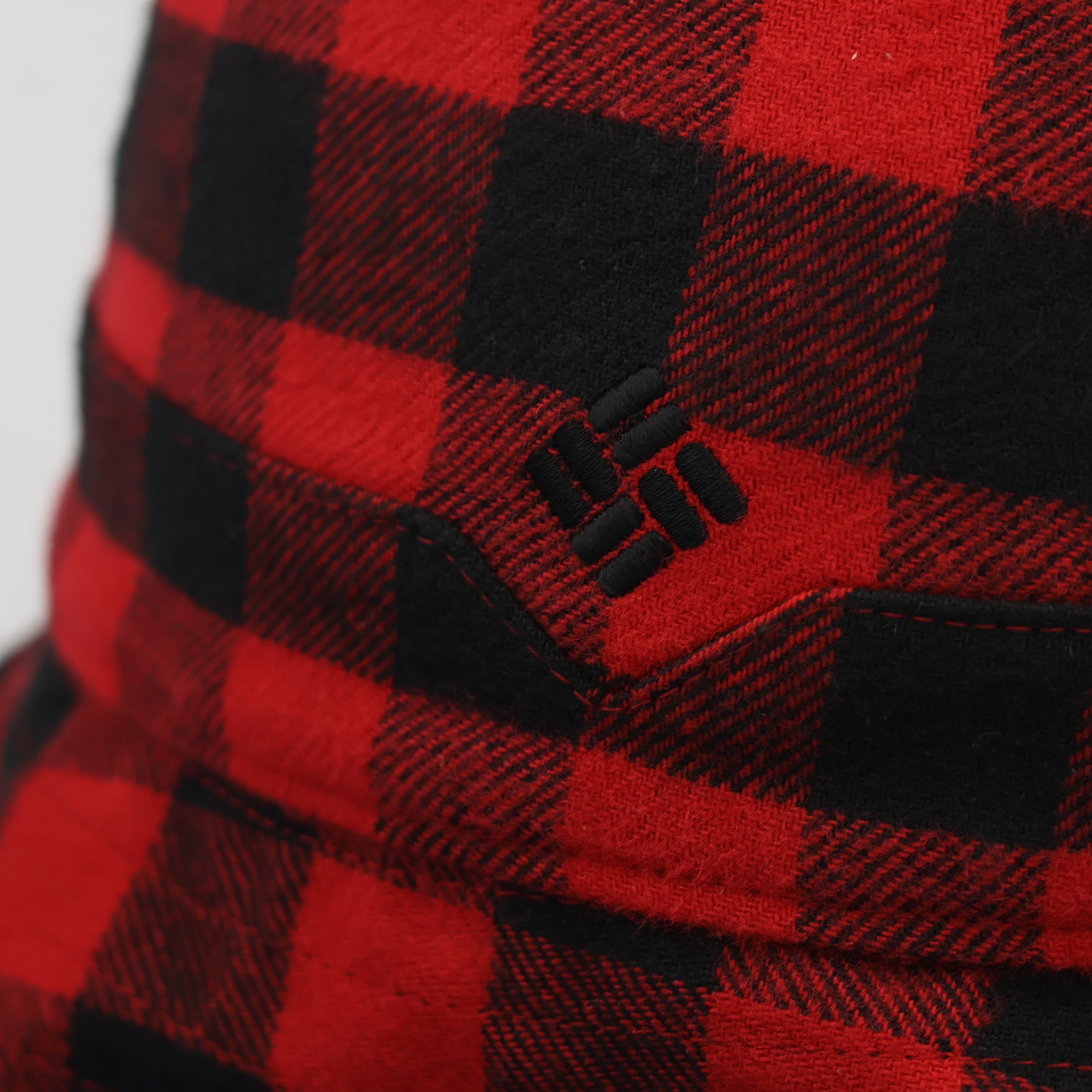 Columbia Reversible thick cotton Bucket Hat – Red Buffalo Plaid & Black