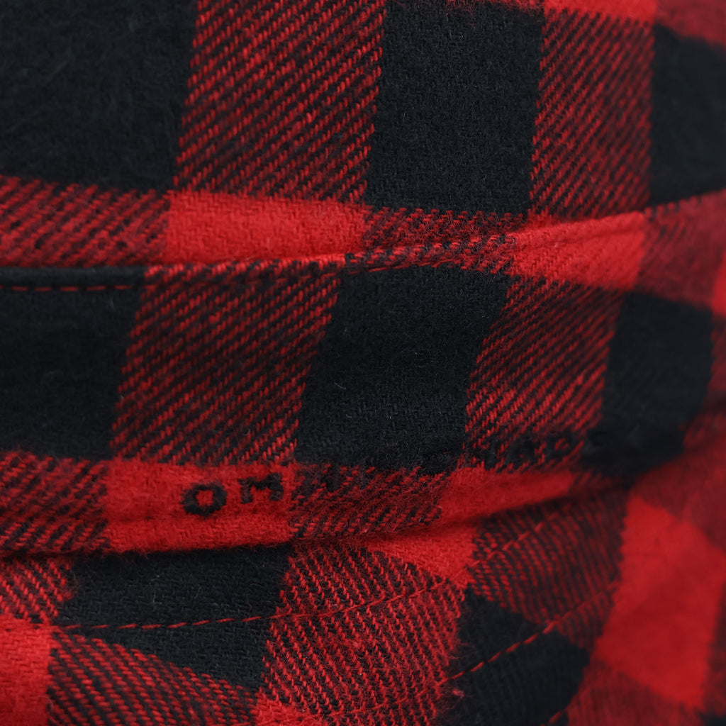 Columbia Reversible thick cotton Bucket Hat – Red Buffalo Plaid & Black