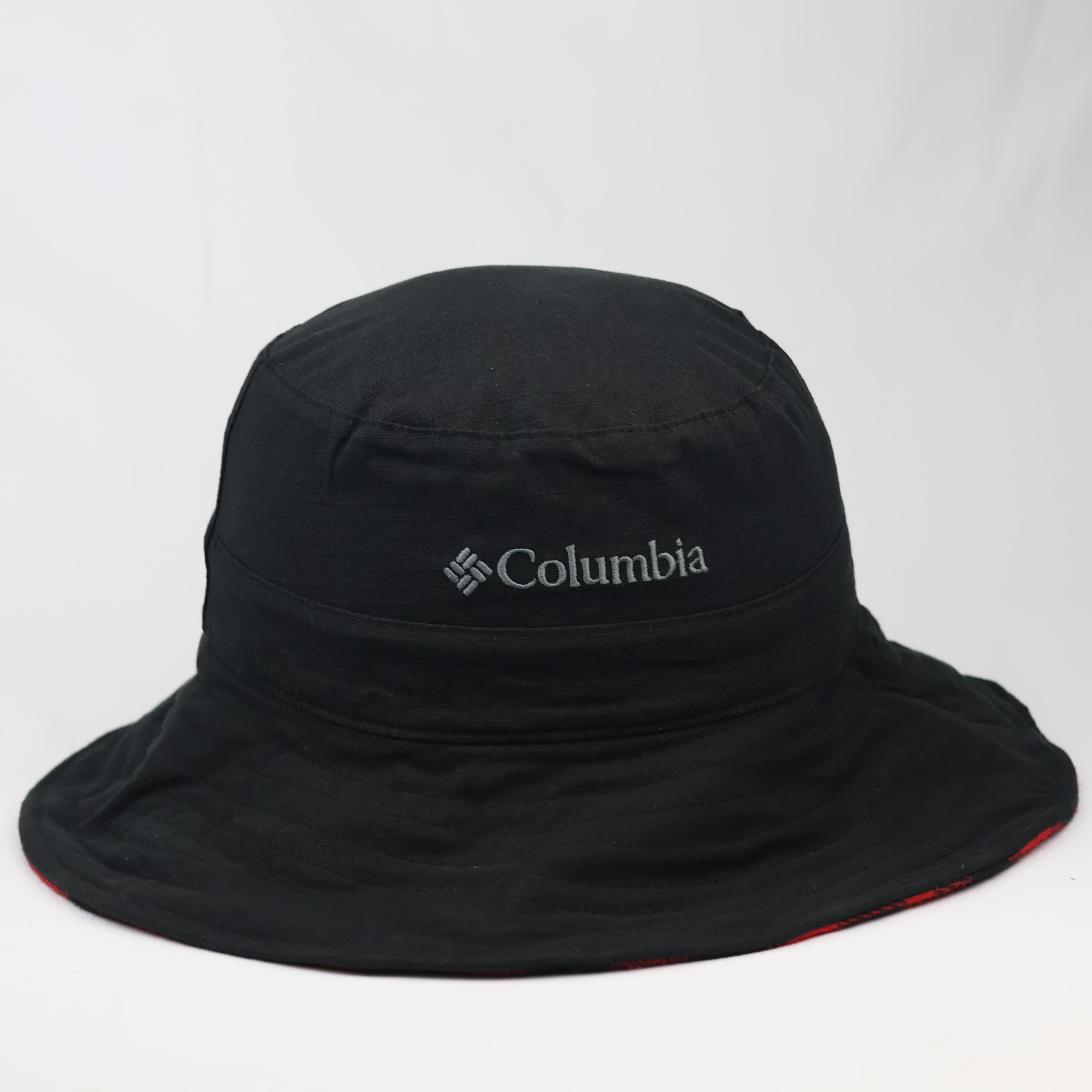 Columbia Reversible thick cotton Bucket Hat – Red Buffalo Plaid & Black