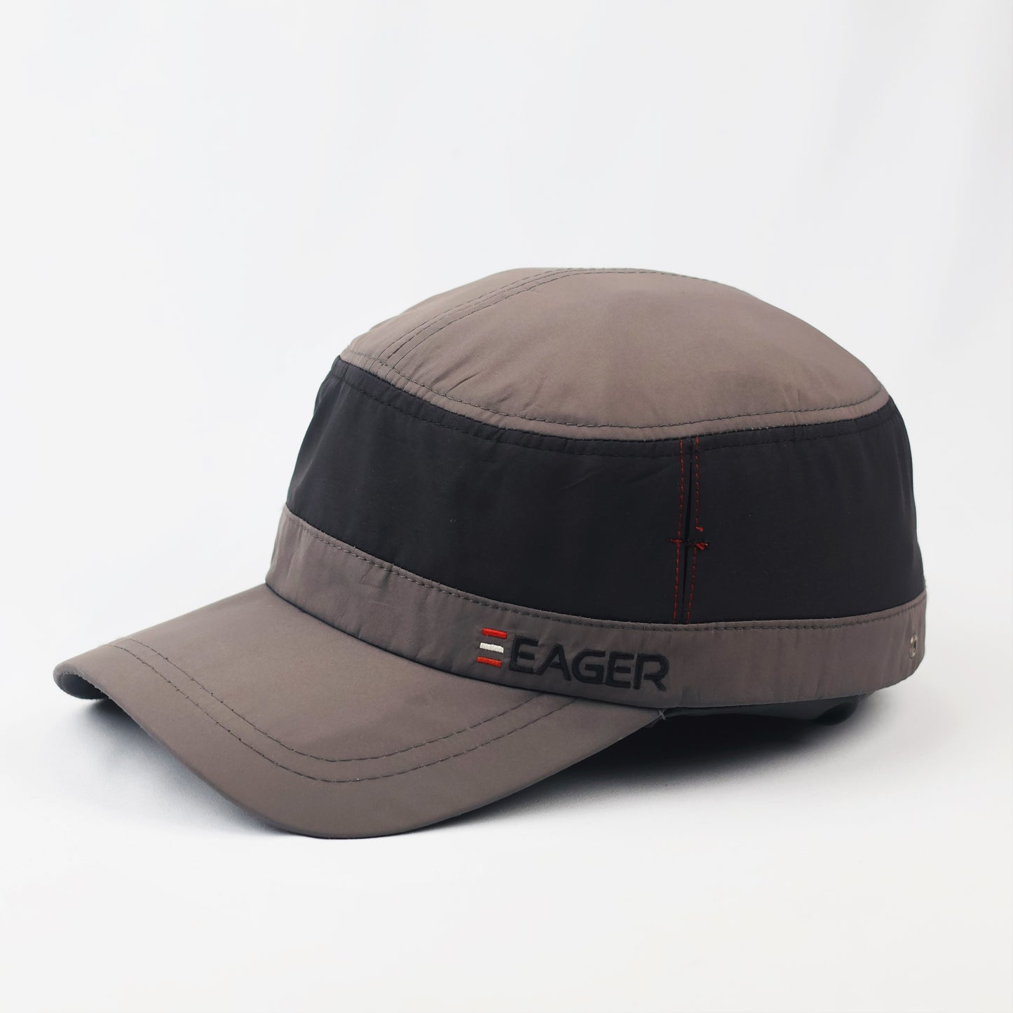 Vintage Brown Military Style Cadet Thrifted Cap - 57-58 cm