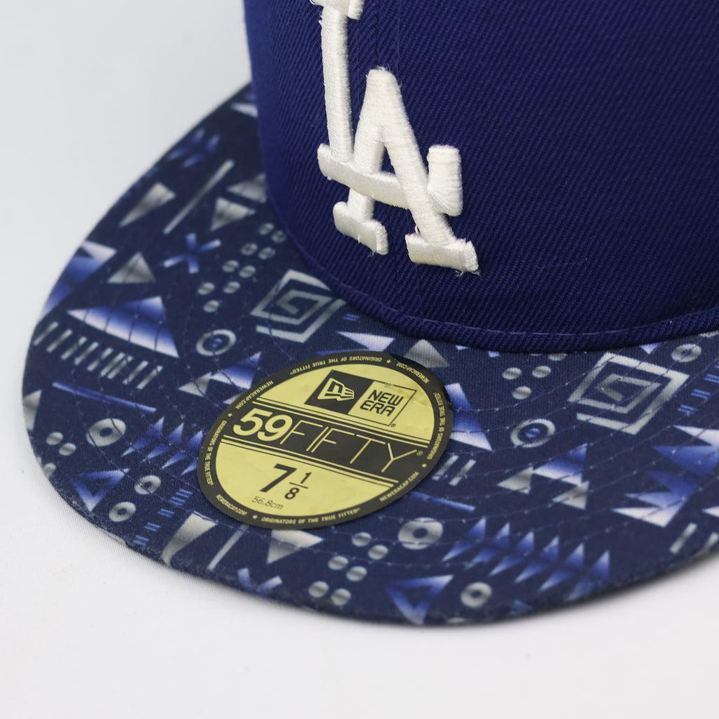 New Era 59FIFTY Los Angeles Dodgers Fitted Thrifted Hat - Royal Blue/Pattern Brim