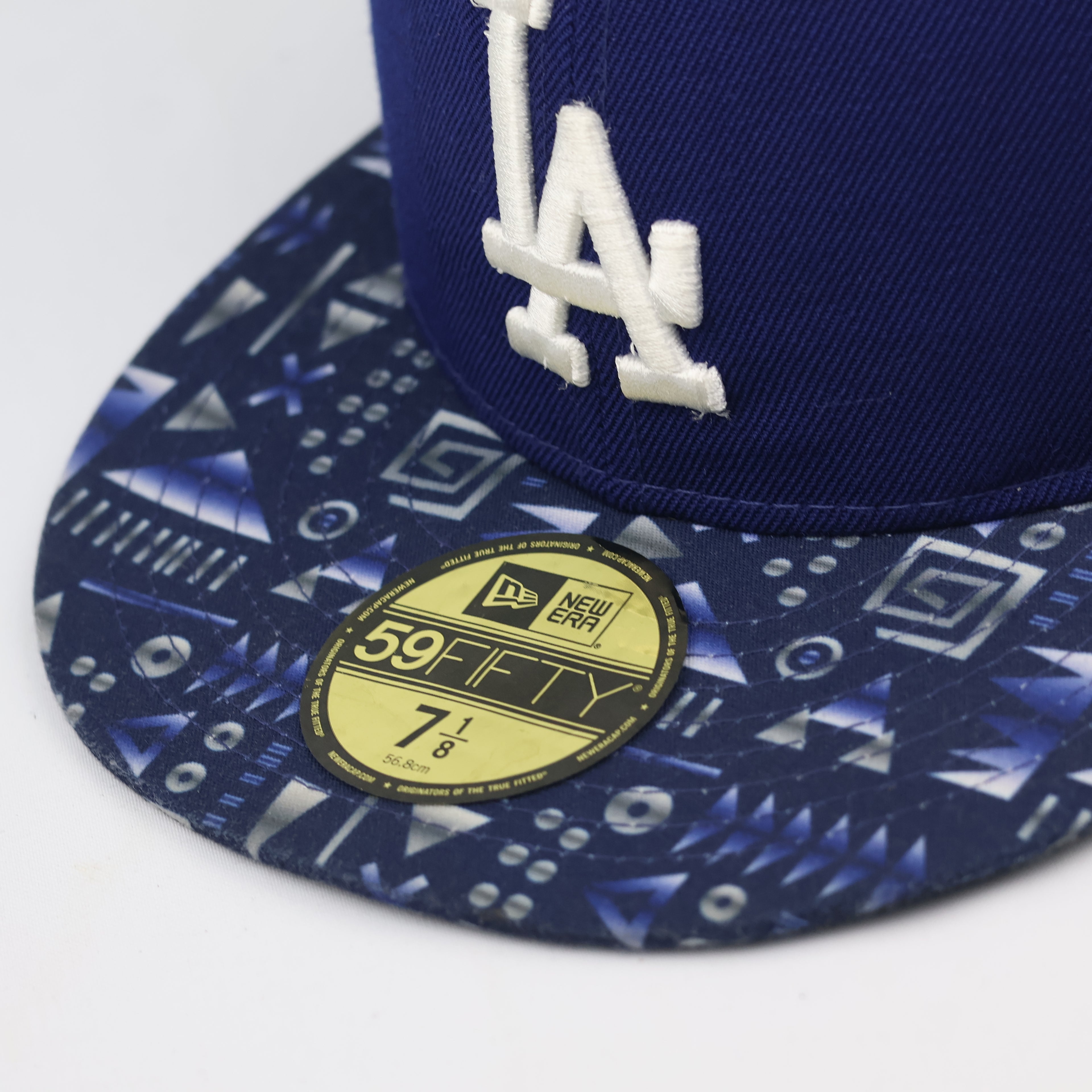 New Era 59FIFTY Los Angeles Dodgers Fitted Thrifted Hat - Royal Blue/Pattern Brim