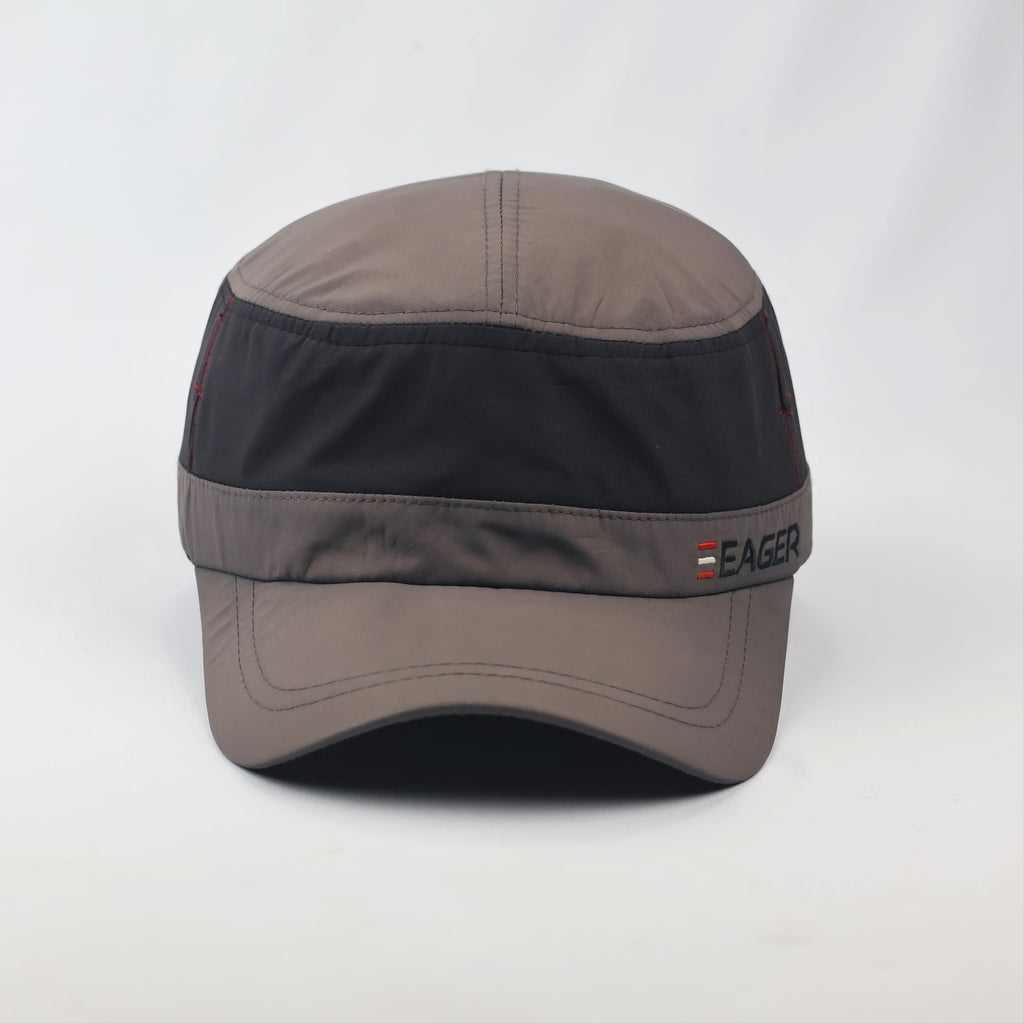 Vintage Brown Military Style Cadet Thrifted Cap - 57-58 cm