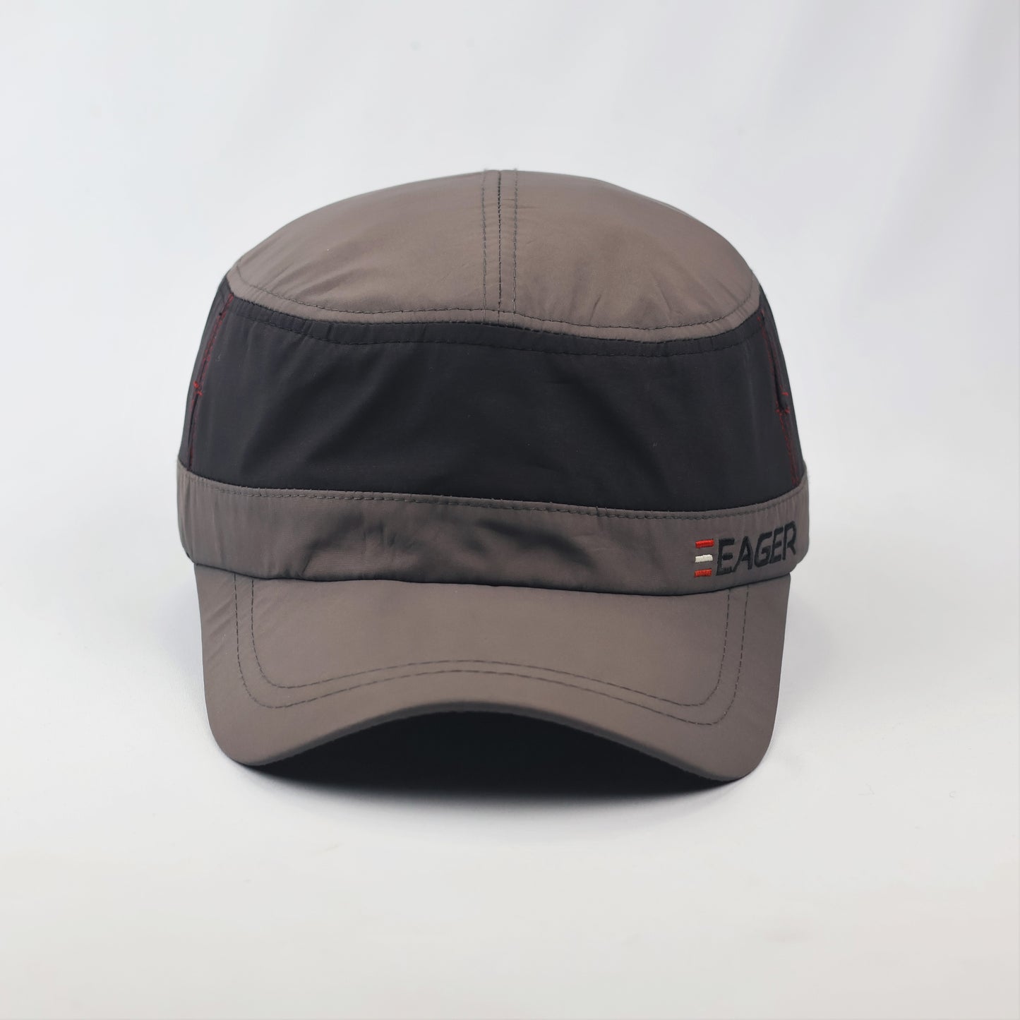 Vintage Brown Military Style Cadet Thrifted Cap - 57-58 cm