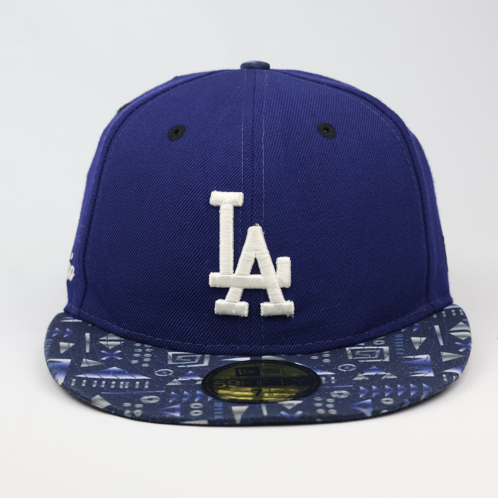 New Era 59FIFTY Los Angeles Dodgers Fitted Thrifted Hat - Royal Blue/Pattern Brim