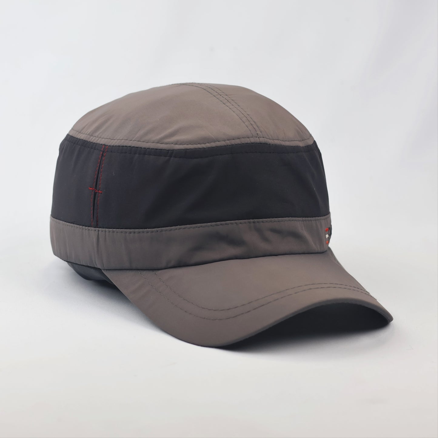 Vintage Brown Military Style Cadet Thrifted Cap - 57-58 cm