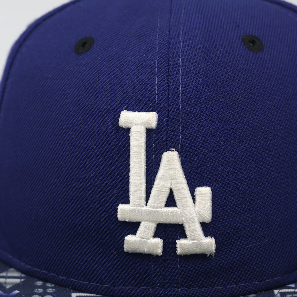 New Era 59FIFTY Los Angeles Dodgers Fitted Thrifted Hat - Royal Blue/Pattern Brim