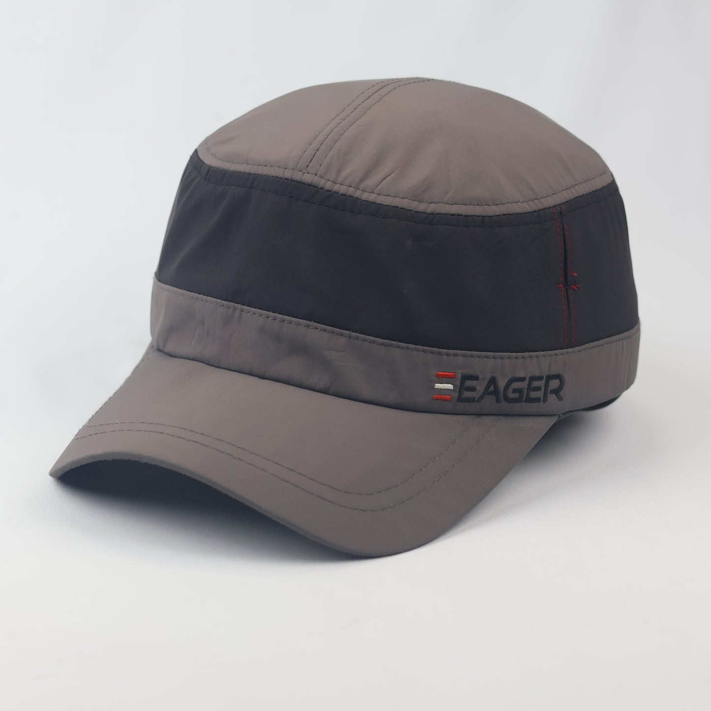 Vintage Brown Military Style Cadet Thrifted Cap - 57-58 cm