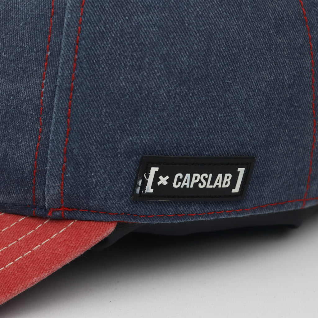 Vintage-Style One Piece Luffy Cotton Cap – Red & Blue Two-Tone Hat