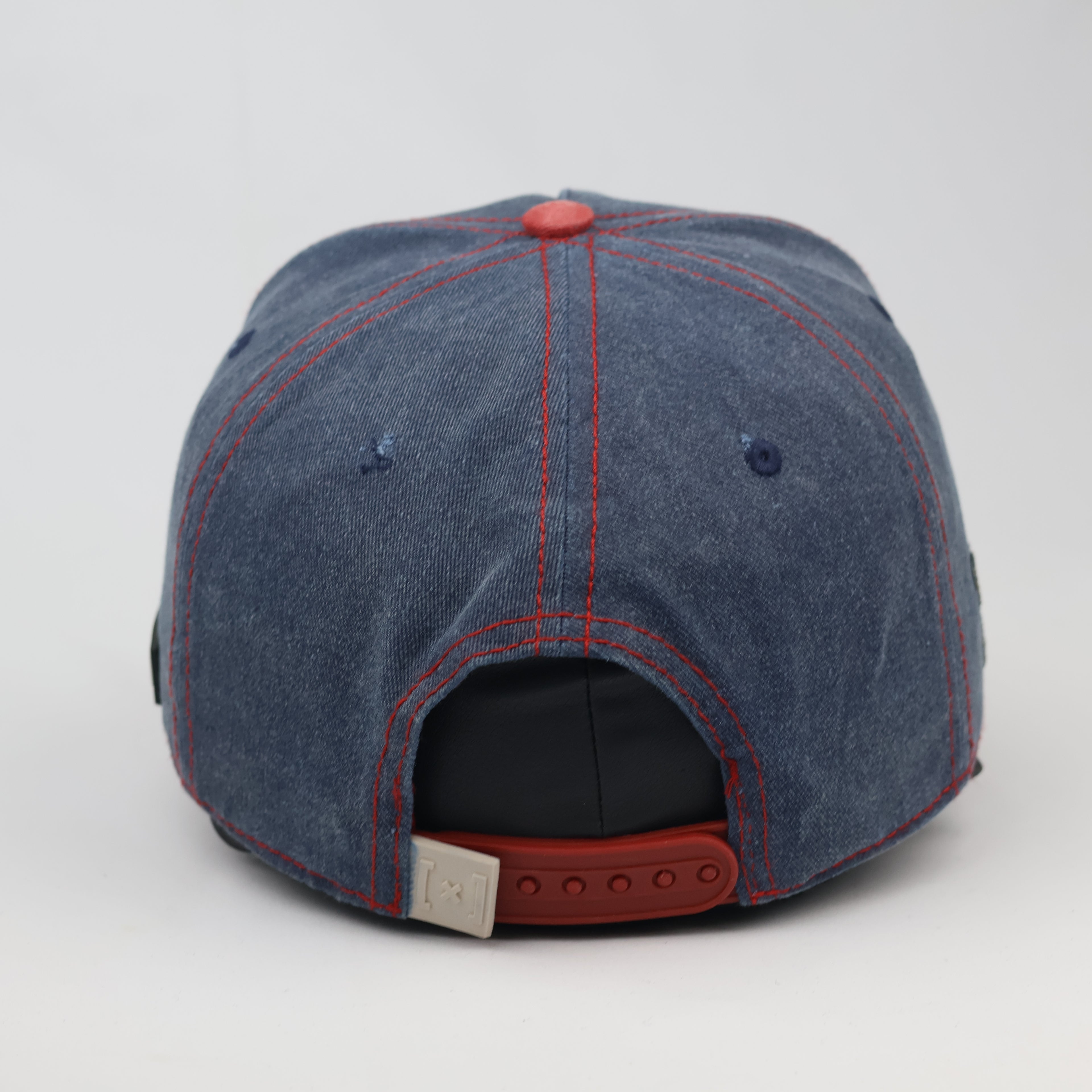 Vintage-Style One Piece Luffy Cotton Cap – Red & Blue Two-Tone Hat