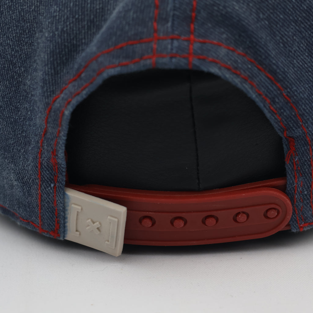 Vintage-Style One Piece Luffy Cotton Cap – Red & Blue Two-Tone Hat
