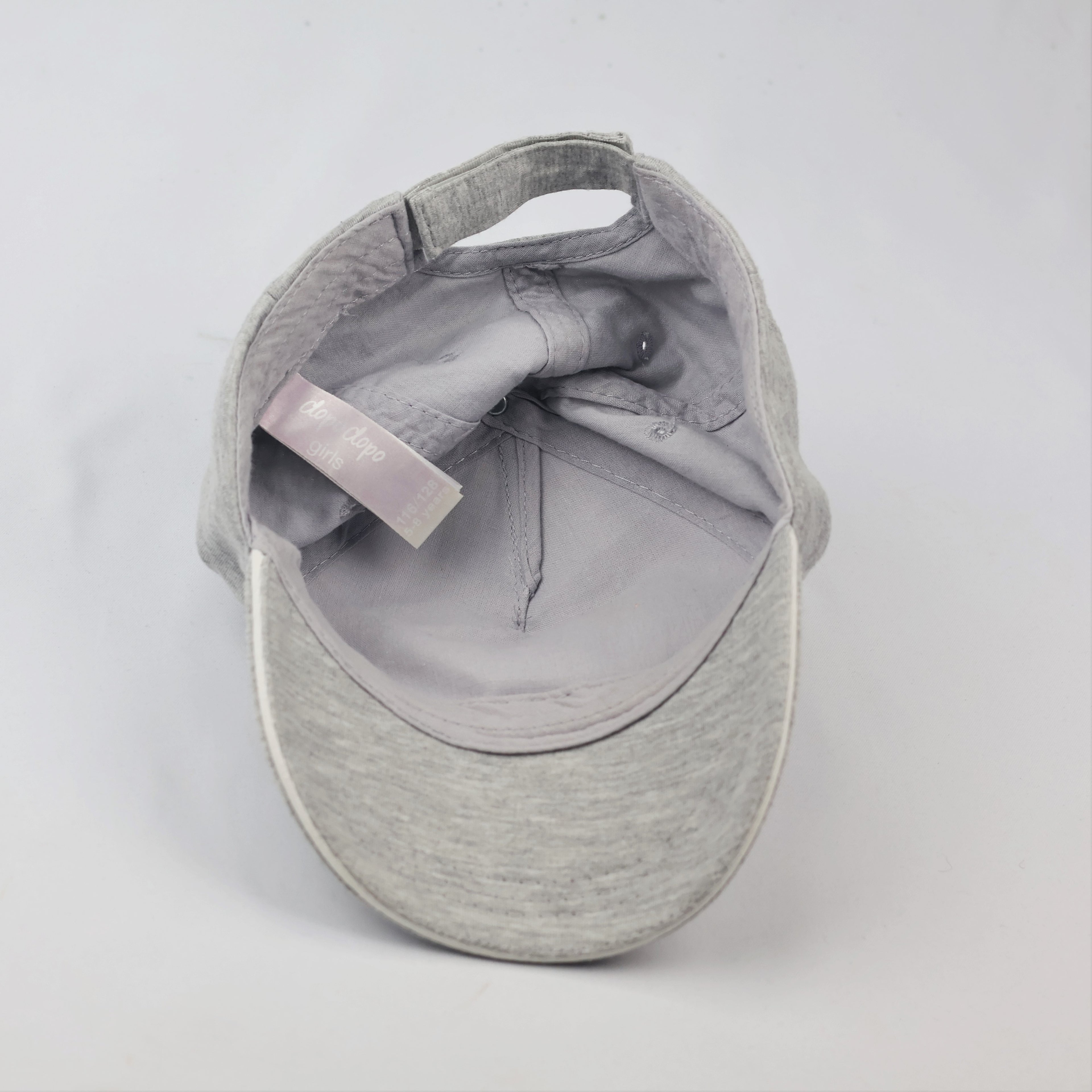 Girls' Grey Floral Butterfly Cap | Dopodopo 5-8 Years | Thrifted Summer Hat