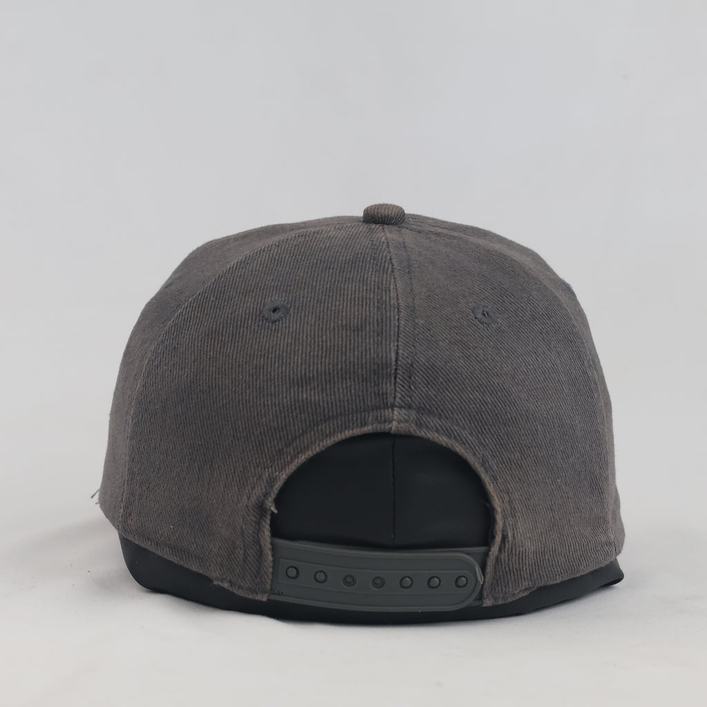 Thrifted Charcoal & Coral Animal Print Graphic Flat Brim Cap | 10063