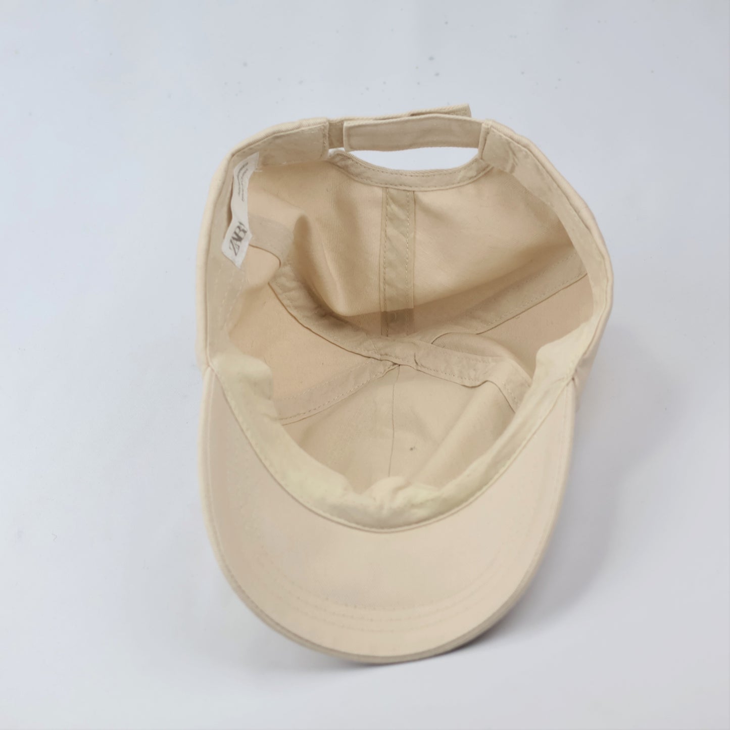 ZARA "Downtown Boston" Beige Cotton Baseball Thrifted Cap