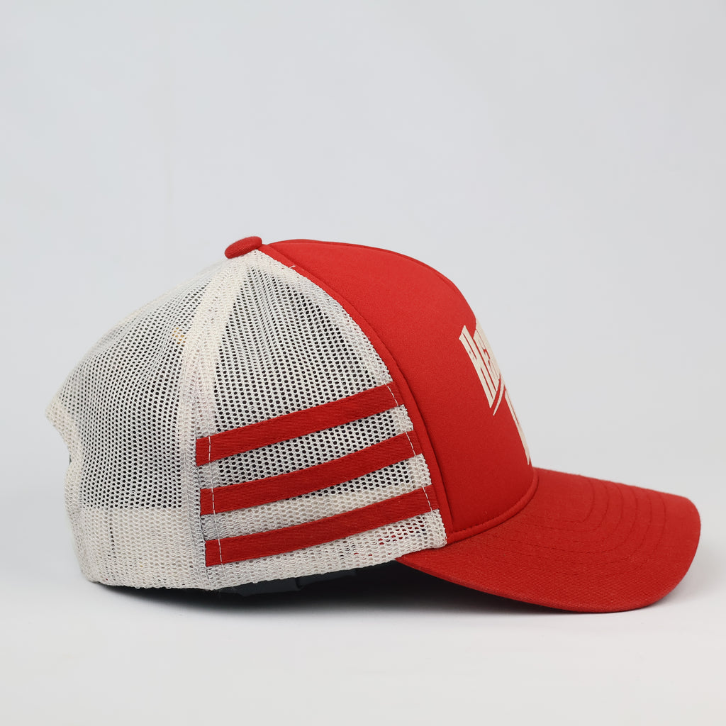 Henleys Luxury Red & White Trucker Hat - Retro Streetwear Cap