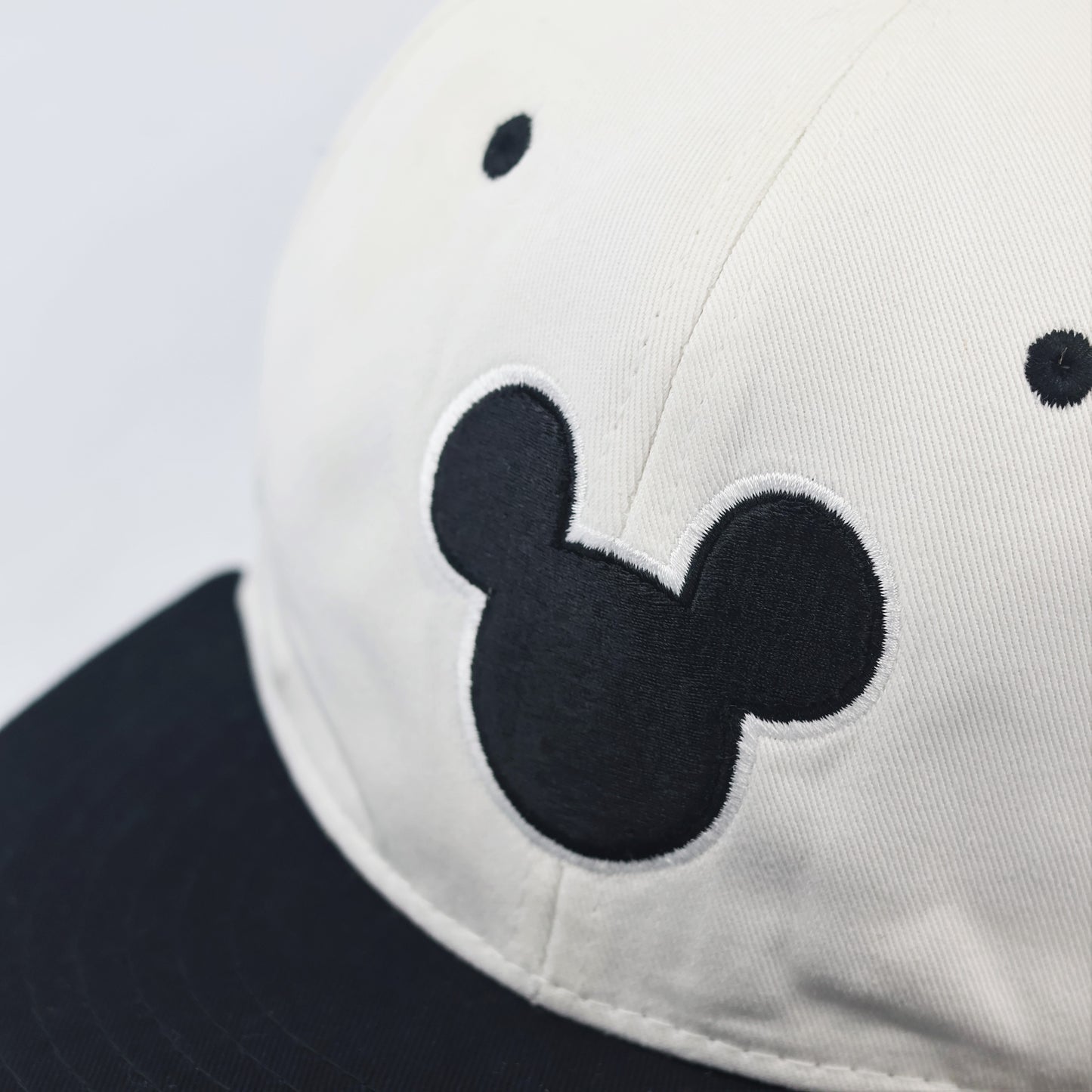 Vintage-Style Mickey Mouse Embroidered Flat Brim Thrifted Hat