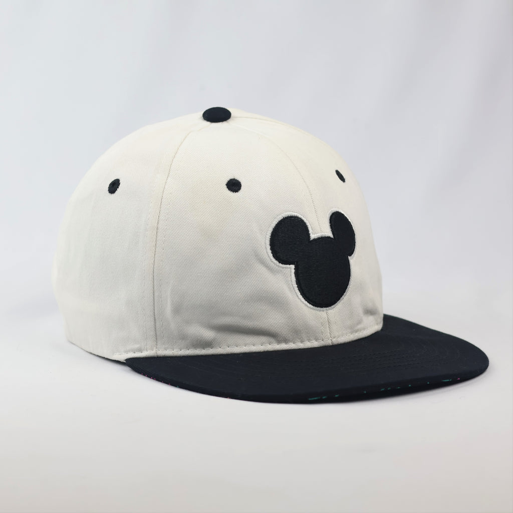 Vintage-Style Mickey Mouse Embroidered Flat Brim Thrifted Hat