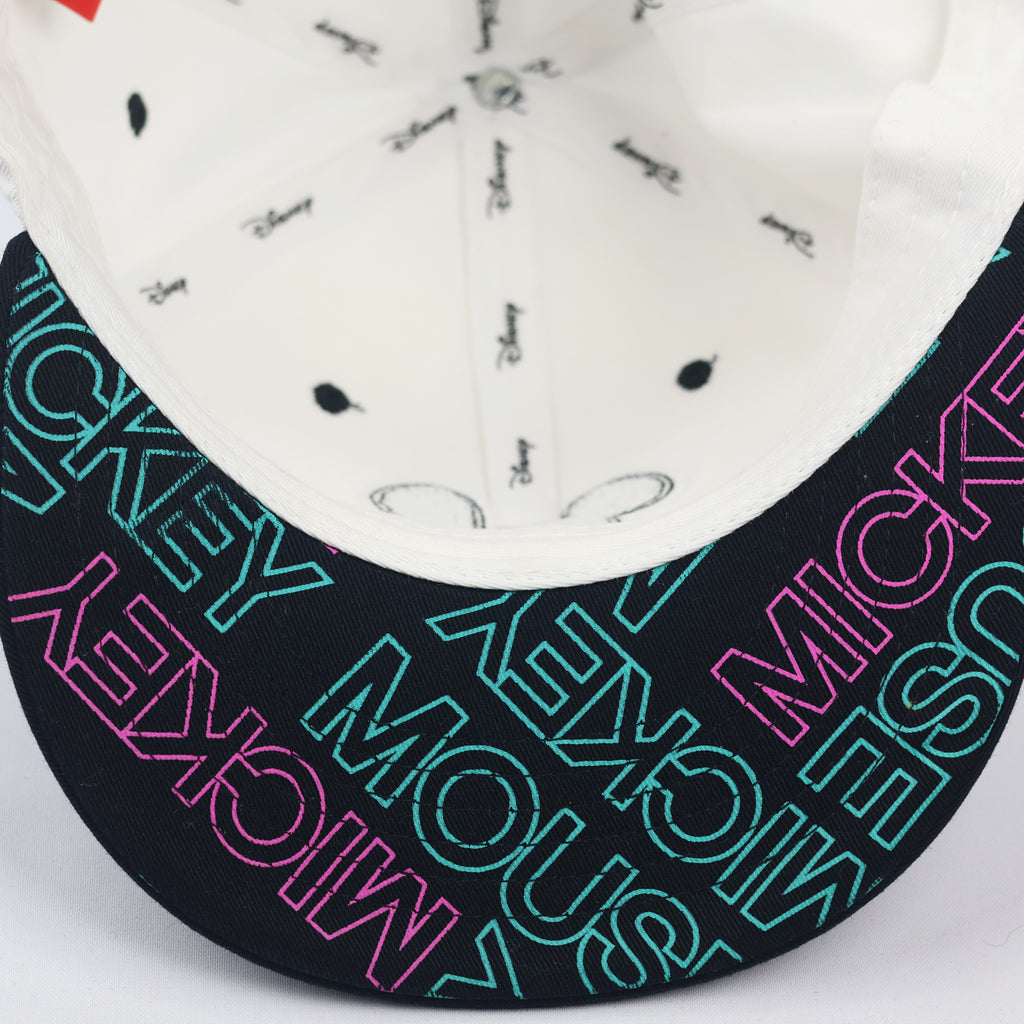 Vintage-Style Mickey Mouse Embroidered Flat Brim Thrifted Hat