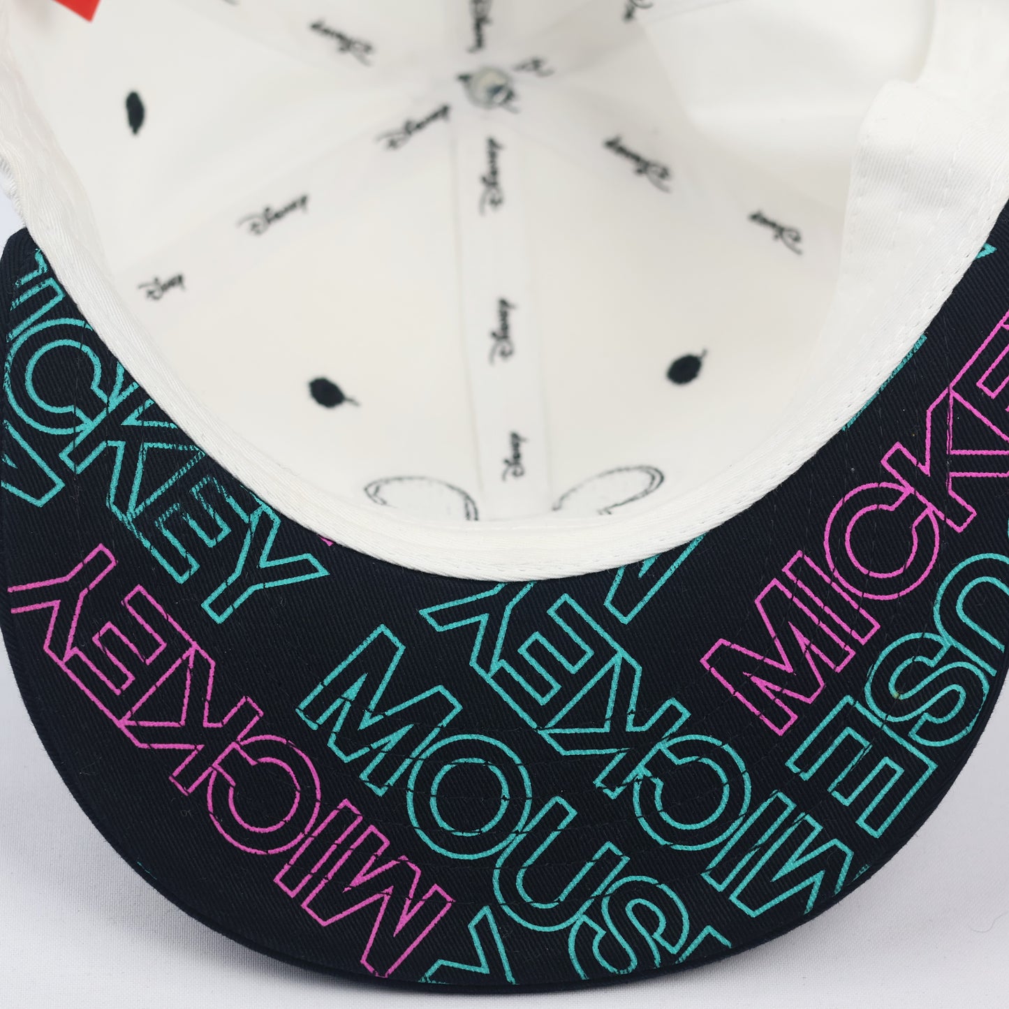 Vintage-Style Mickey Mouse Embroidered Flat Brim Thrifted Hat