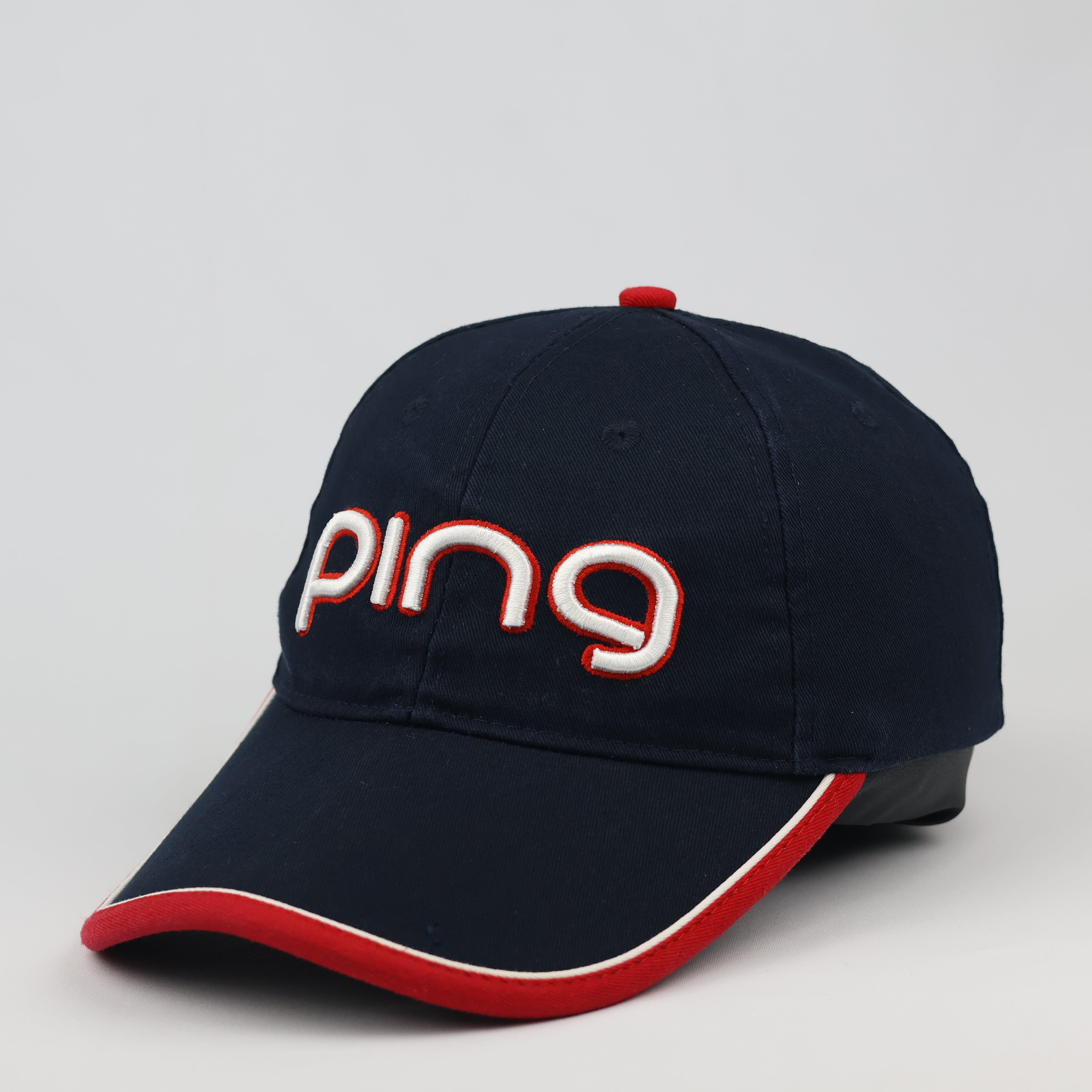 Vintage PING Golf Adjustable Baseball Thrifted Cap - Navy/Red/White