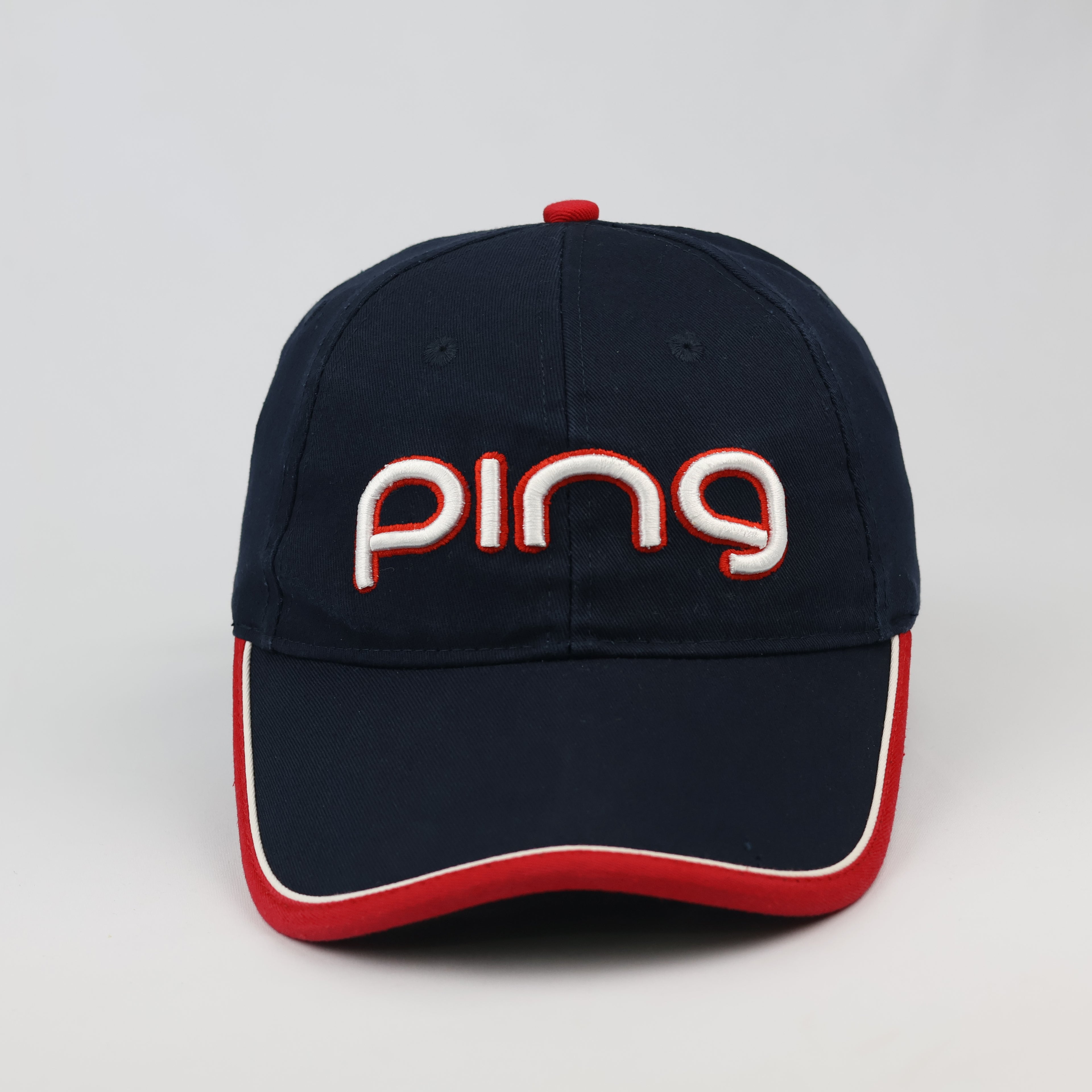 Vintage PING Golf Adjustable Baseball Thrifted Cap - Navy/Red/White