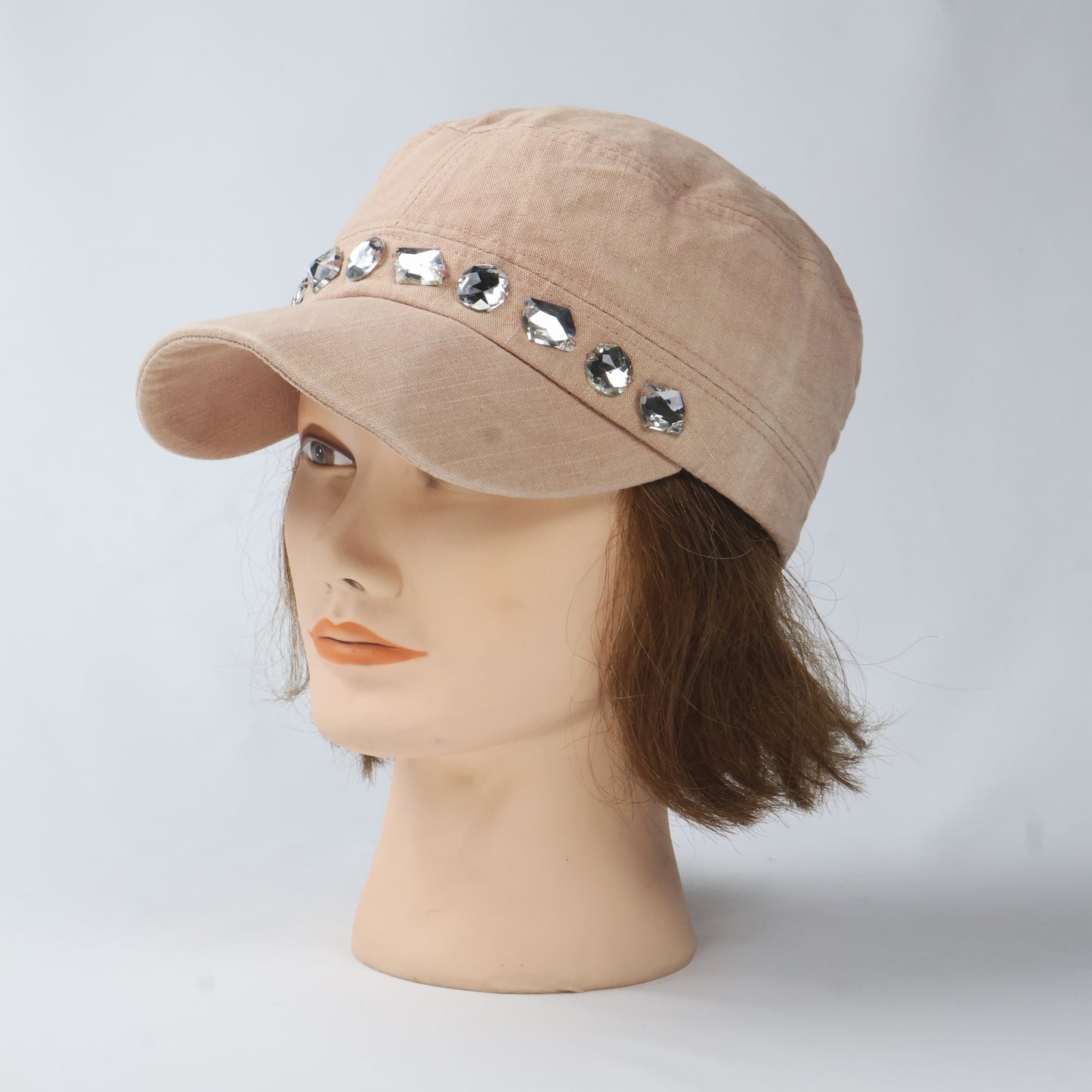 Glam Jeweled Military Style Cap