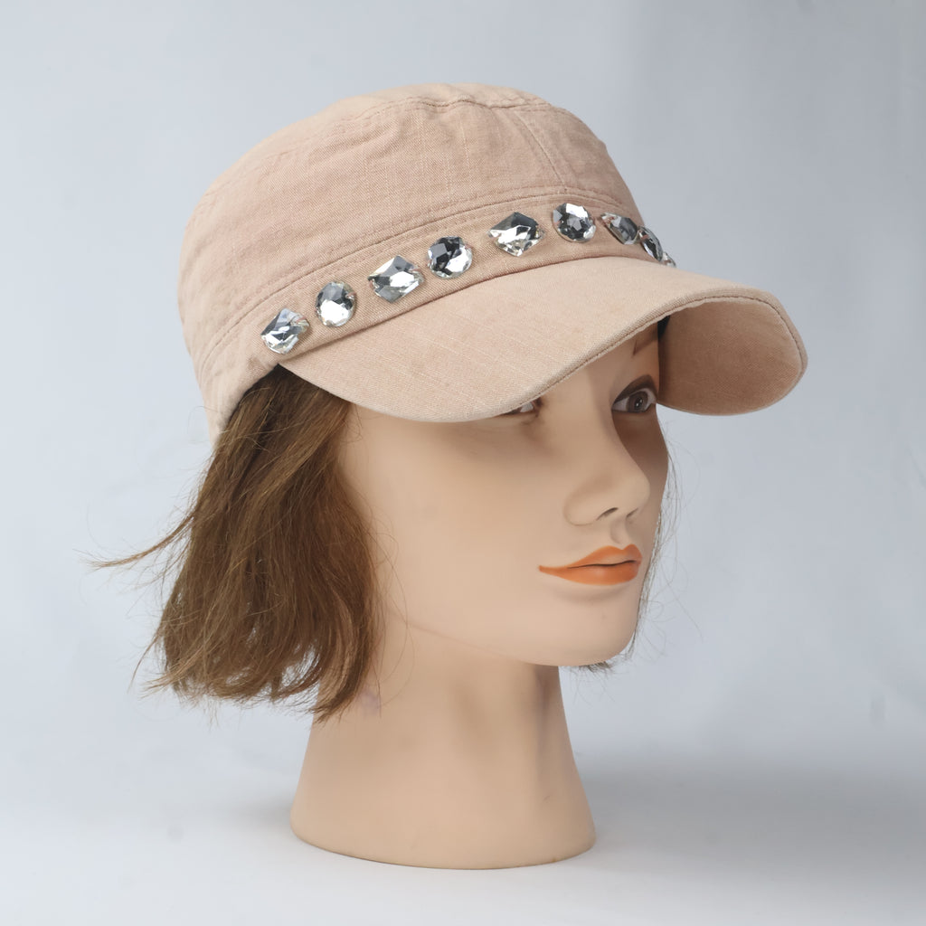 Glam Jeweled Military Style Cap