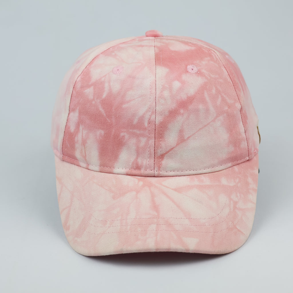 Vintage Isotoner Pastel Pink Tie-Dye Baseball Thrifted Cap