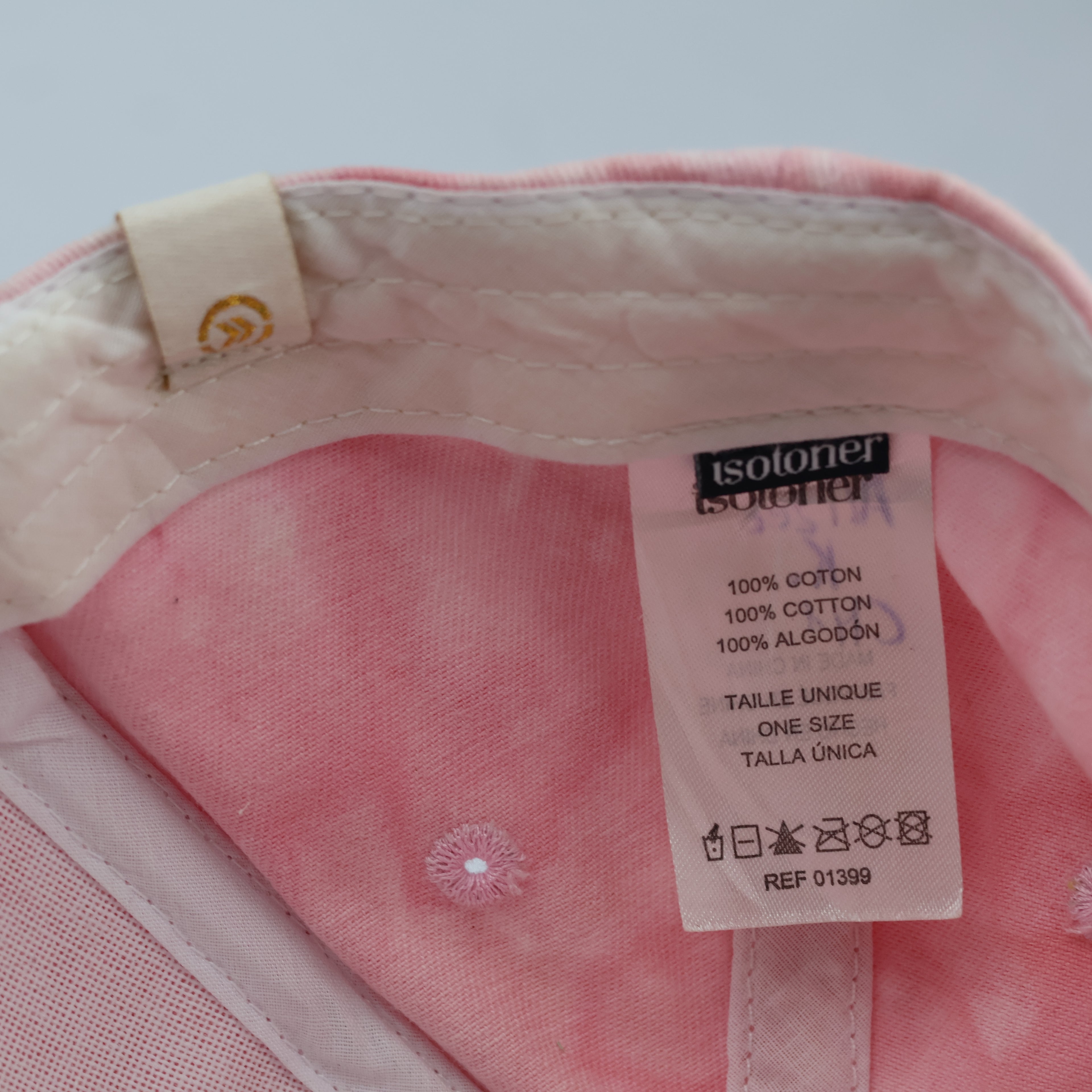 Vintage Isotoner Pastel Pink Tie-Dye Baseball Thrifted Cap