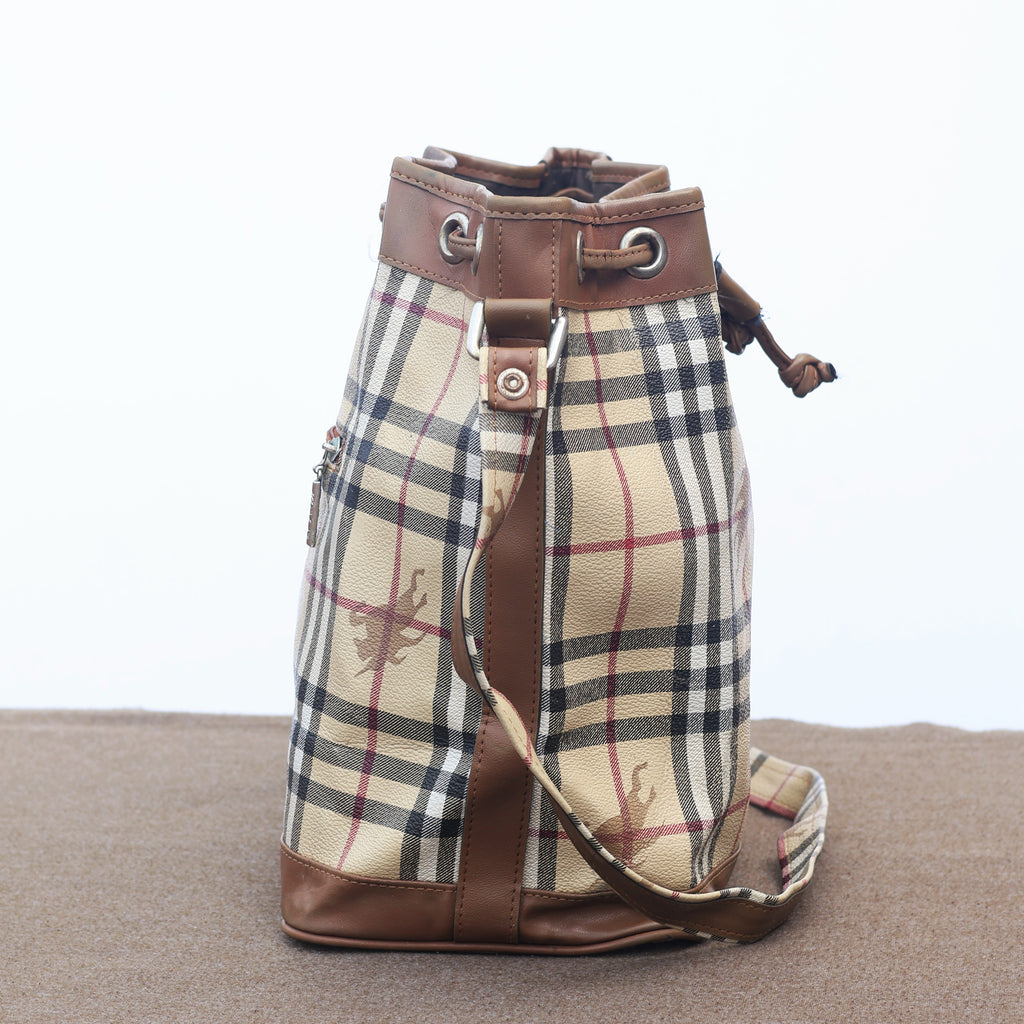 Authentic Vintage Burberrys' Collezioni Thrifted Bucket Bag