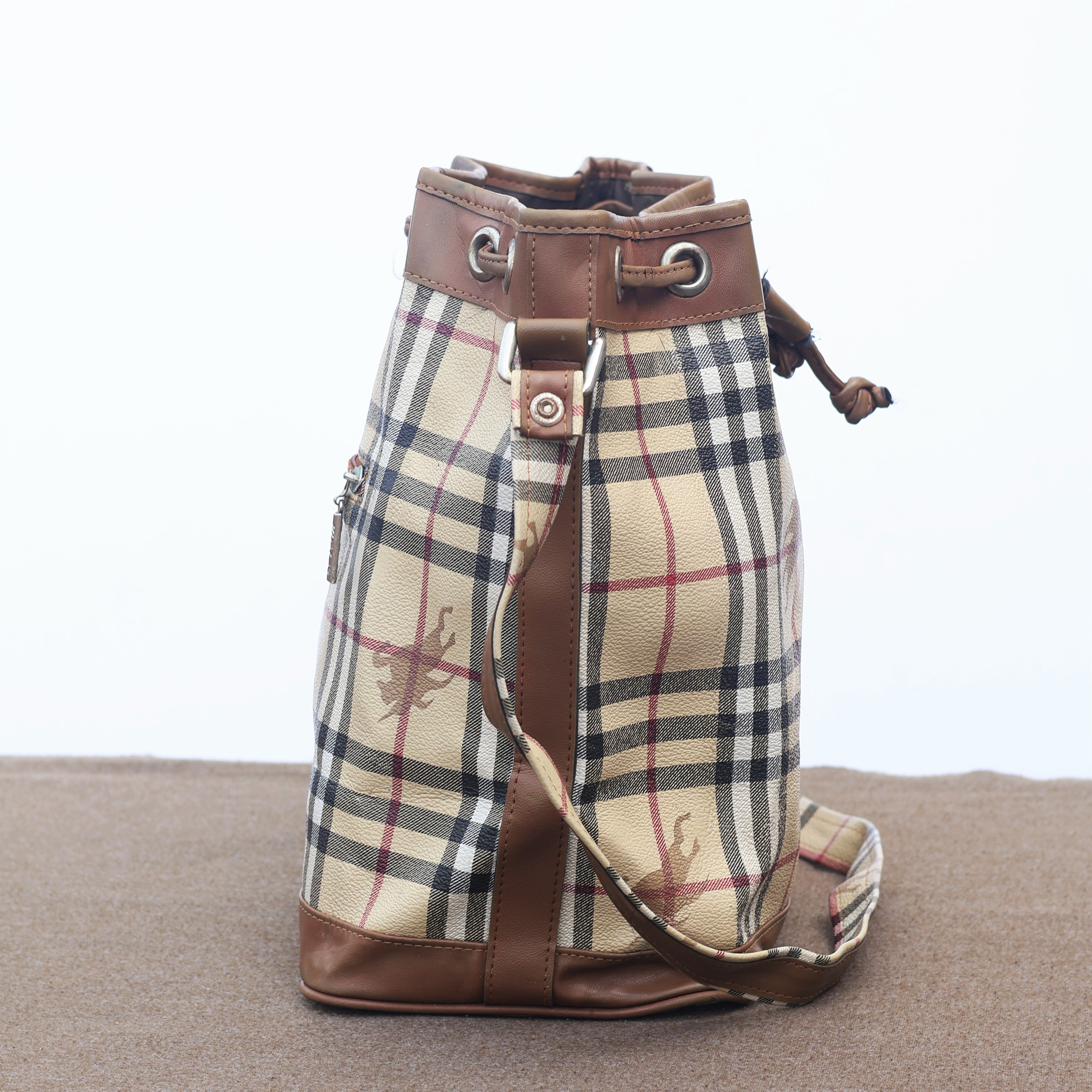 Authentic Vintage Burberrys' Collezioni Thrifted Bucket Bag